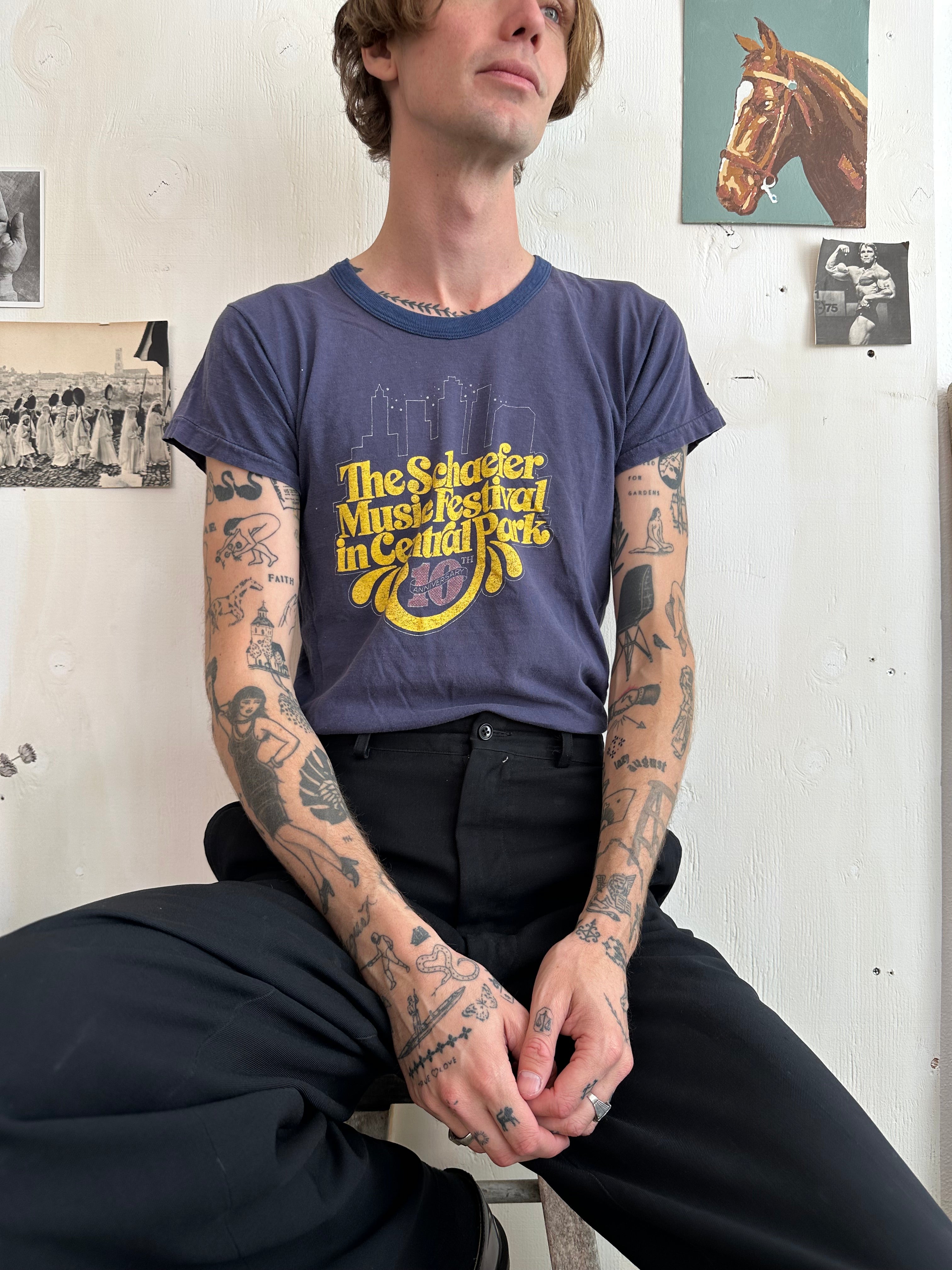 1970s Sun Faded Central Park Music Fest Tee (M)