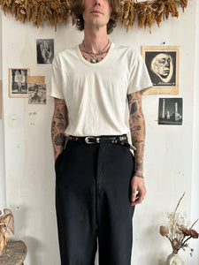 1980s Banded Collar White Tee (Boxy M)