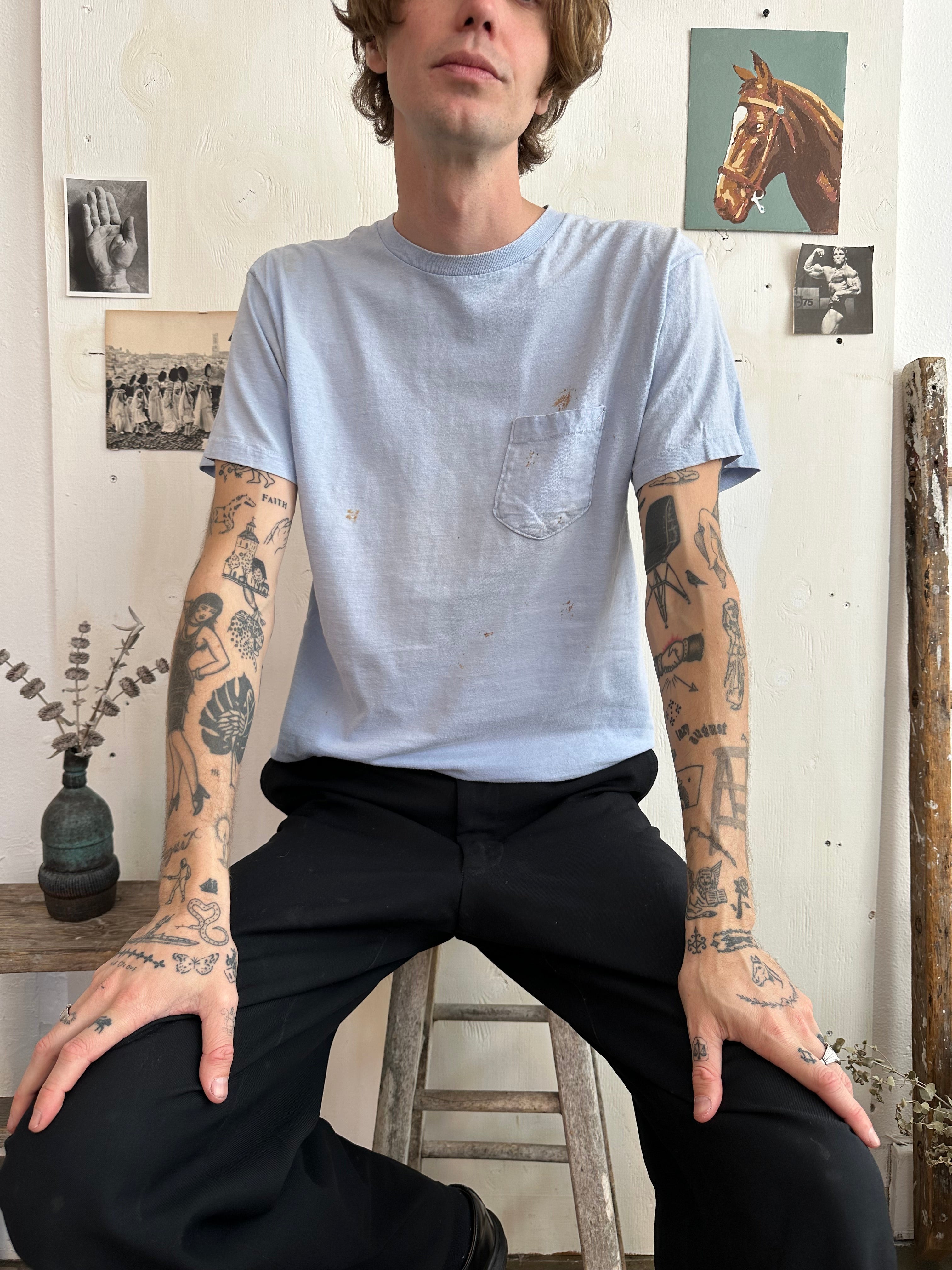 1980s Light Blue Pocket Tee (M)