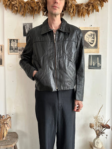 1970s Fleece Lined Leather Jacket (M/L)