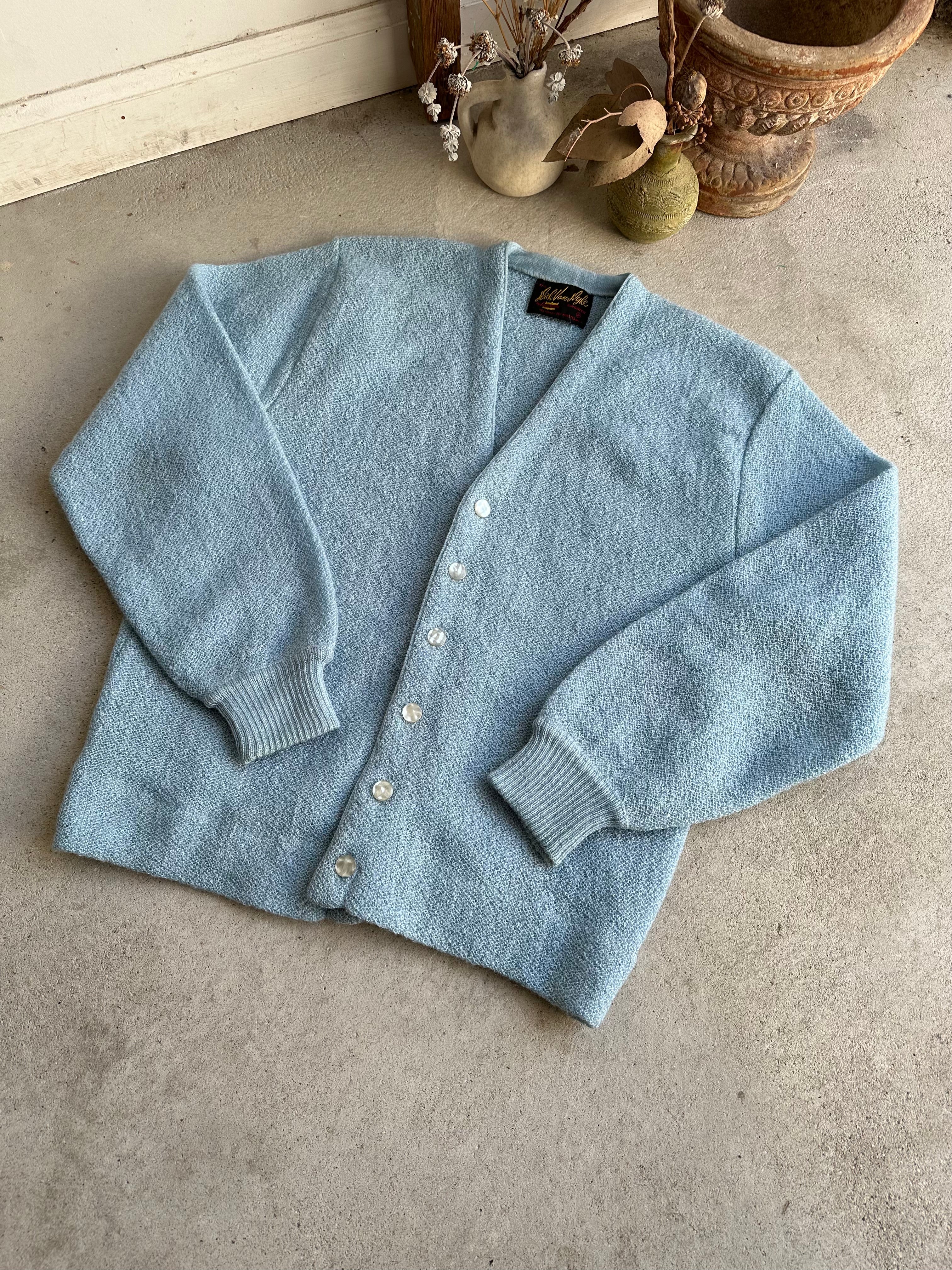 1960s Light Blue Mohair Blend Cardigan (M)