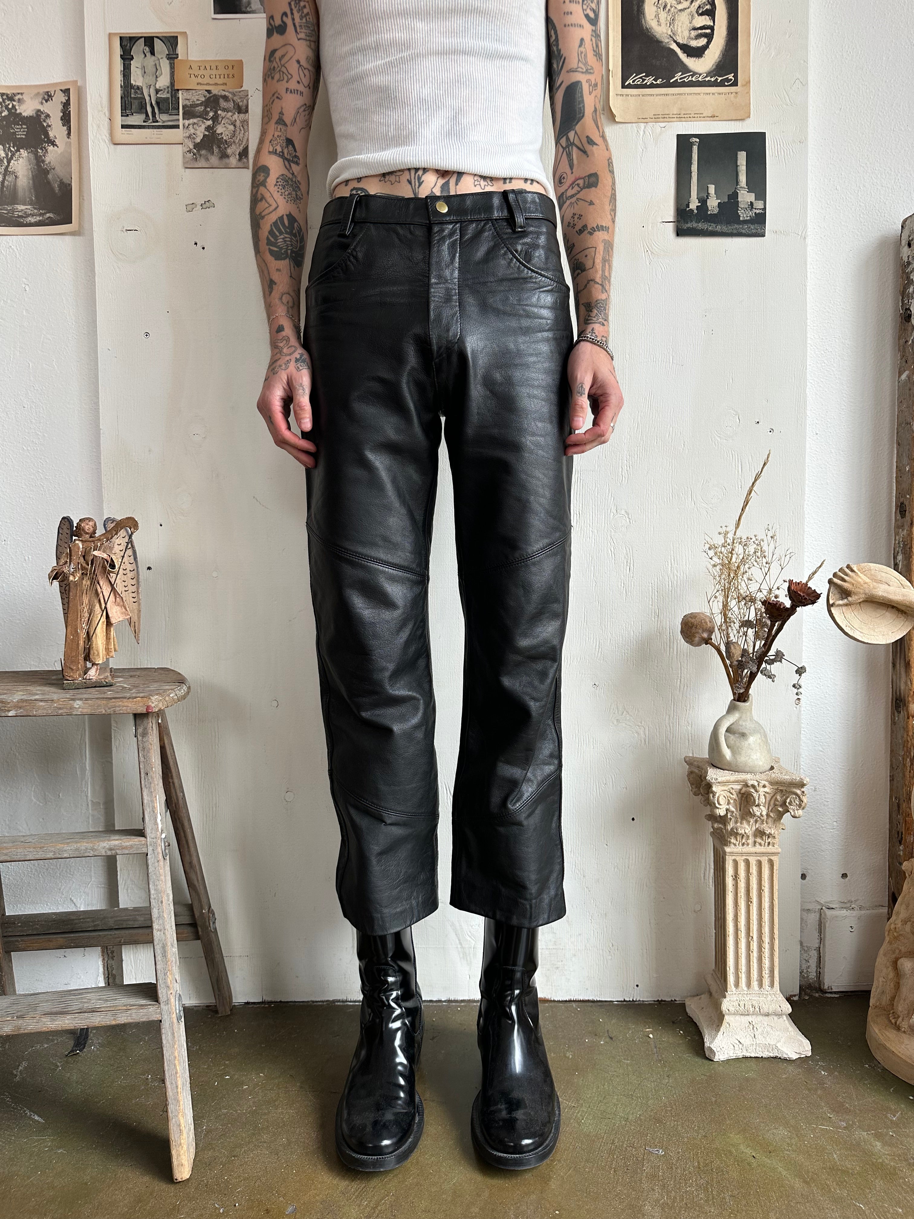 1980s Wilson Straight Leg Leather Pants (30/28)