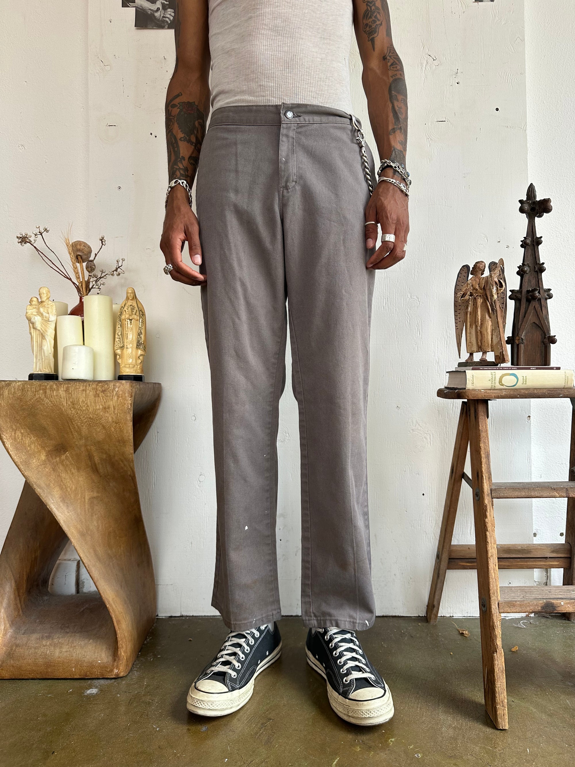 1990s Faded Well Worn Grey Dickies