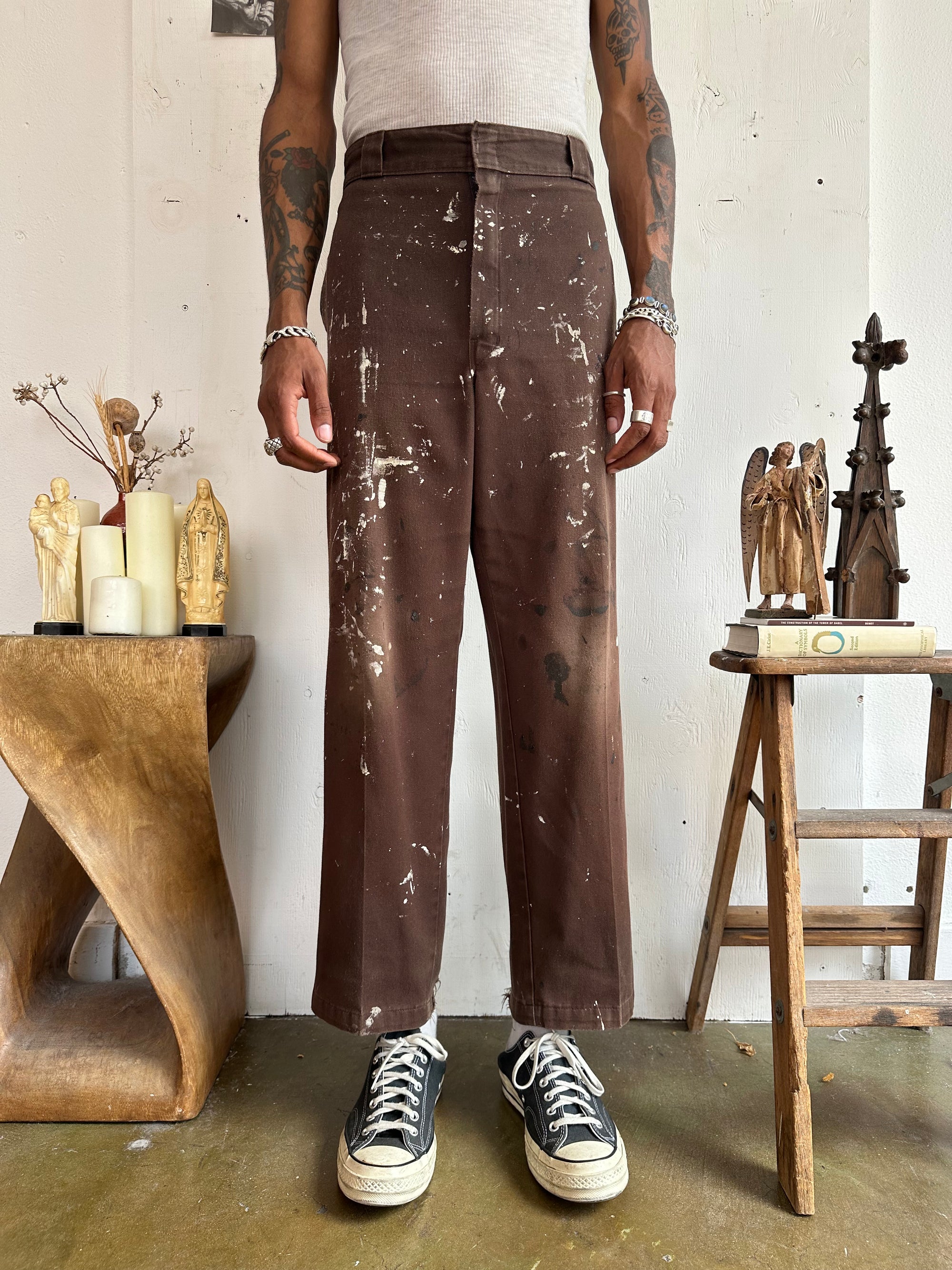 1970s Paint Splattered Brown Dickies