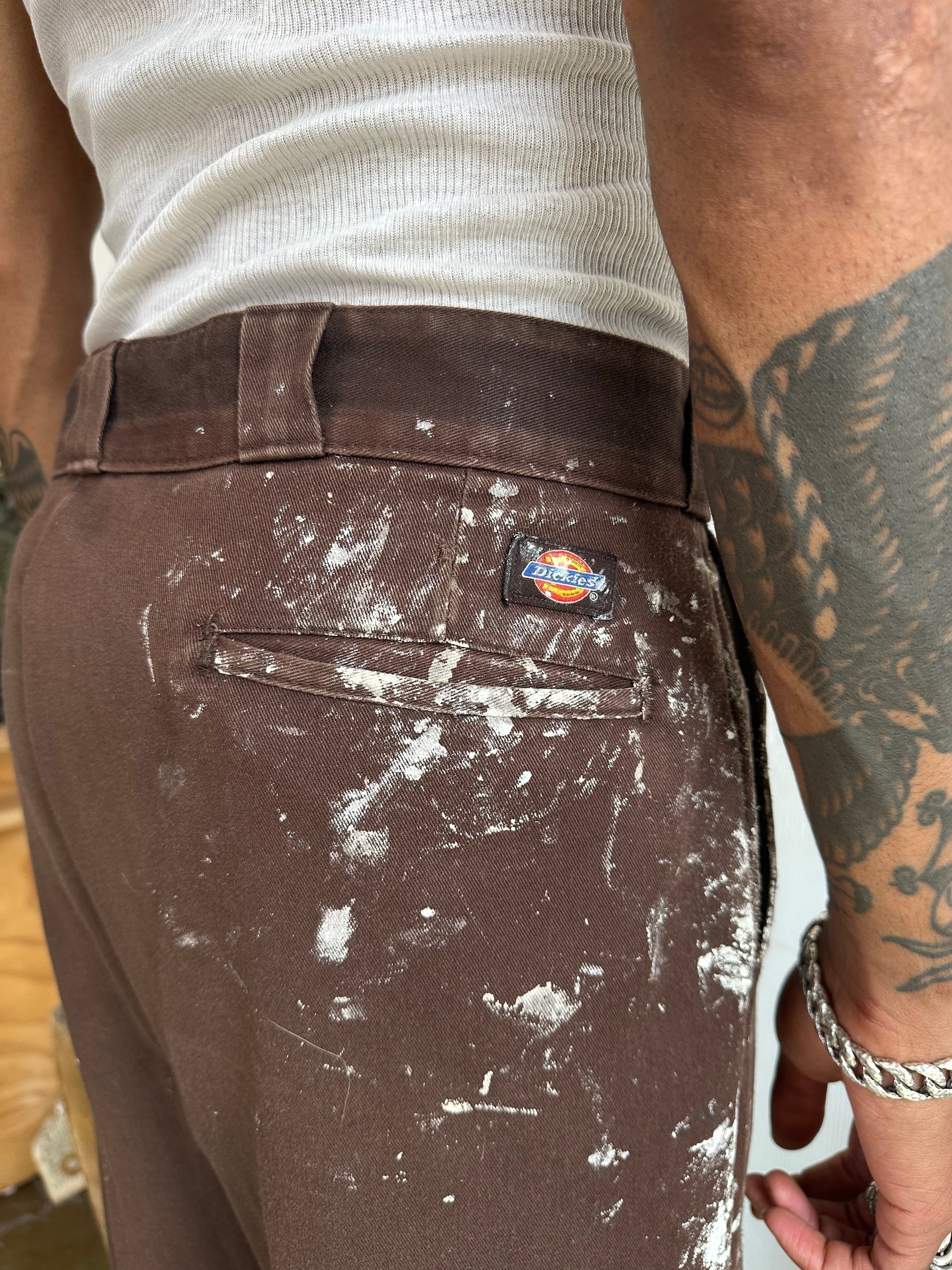 1970s Paint Splattered Brown Dickies