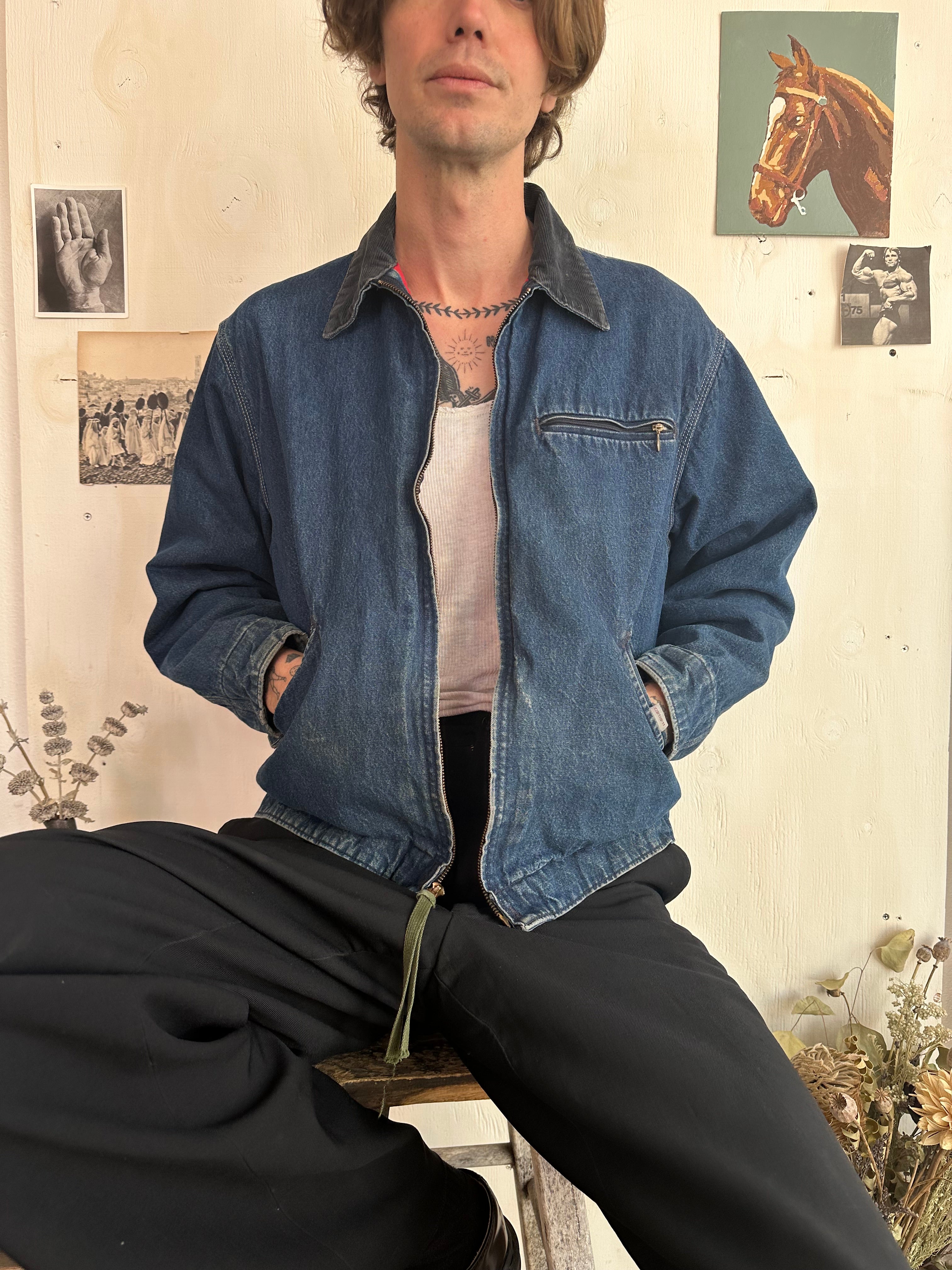 1980s Lined Carhartt Denim Work Jacket (Boxy M)
