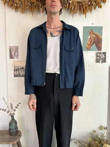 1970s Navy Blue Lined Work Jacket (M)