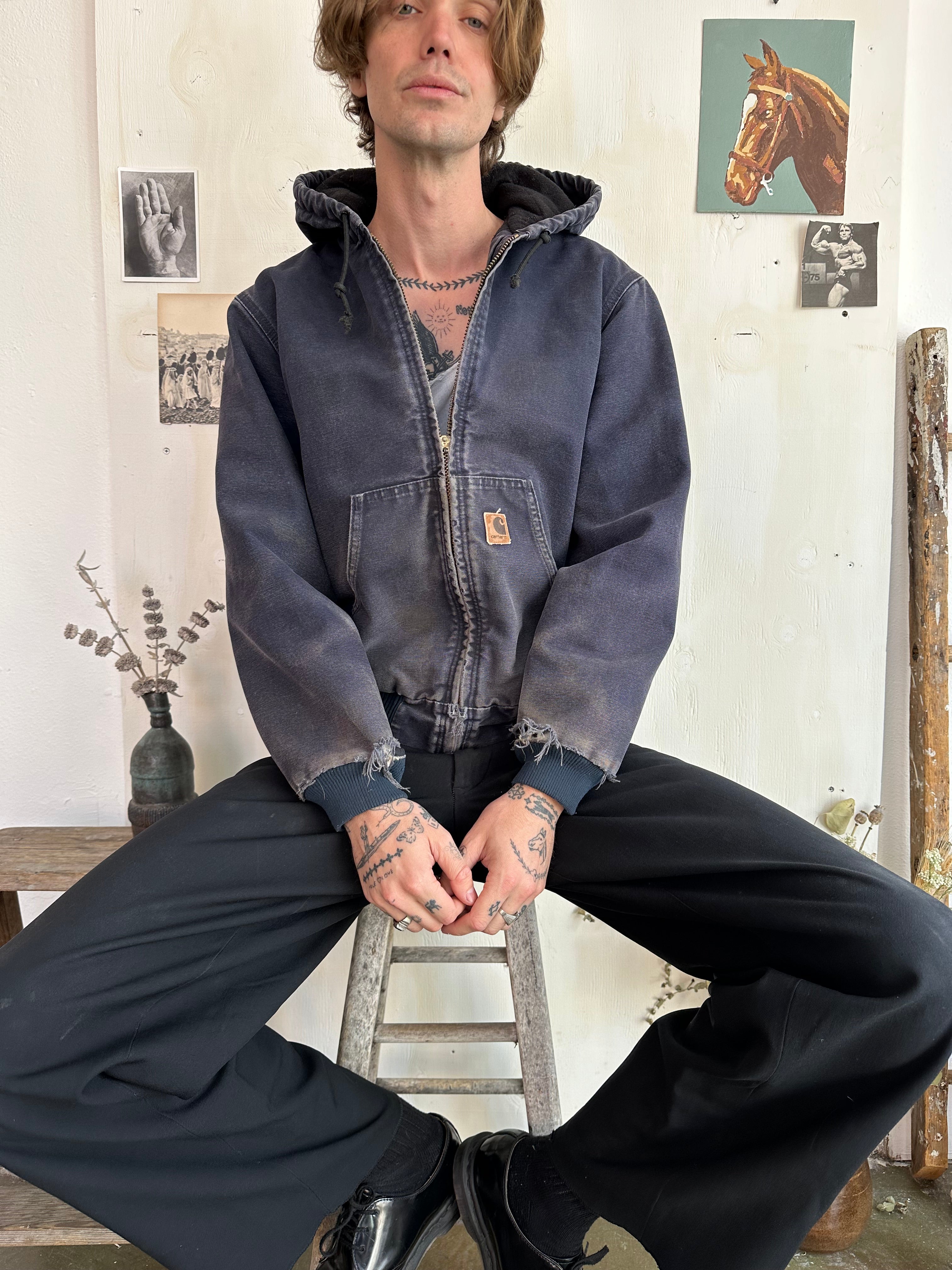 1990s Sun Faded Carhartt Hooded Jacket (L/XL)