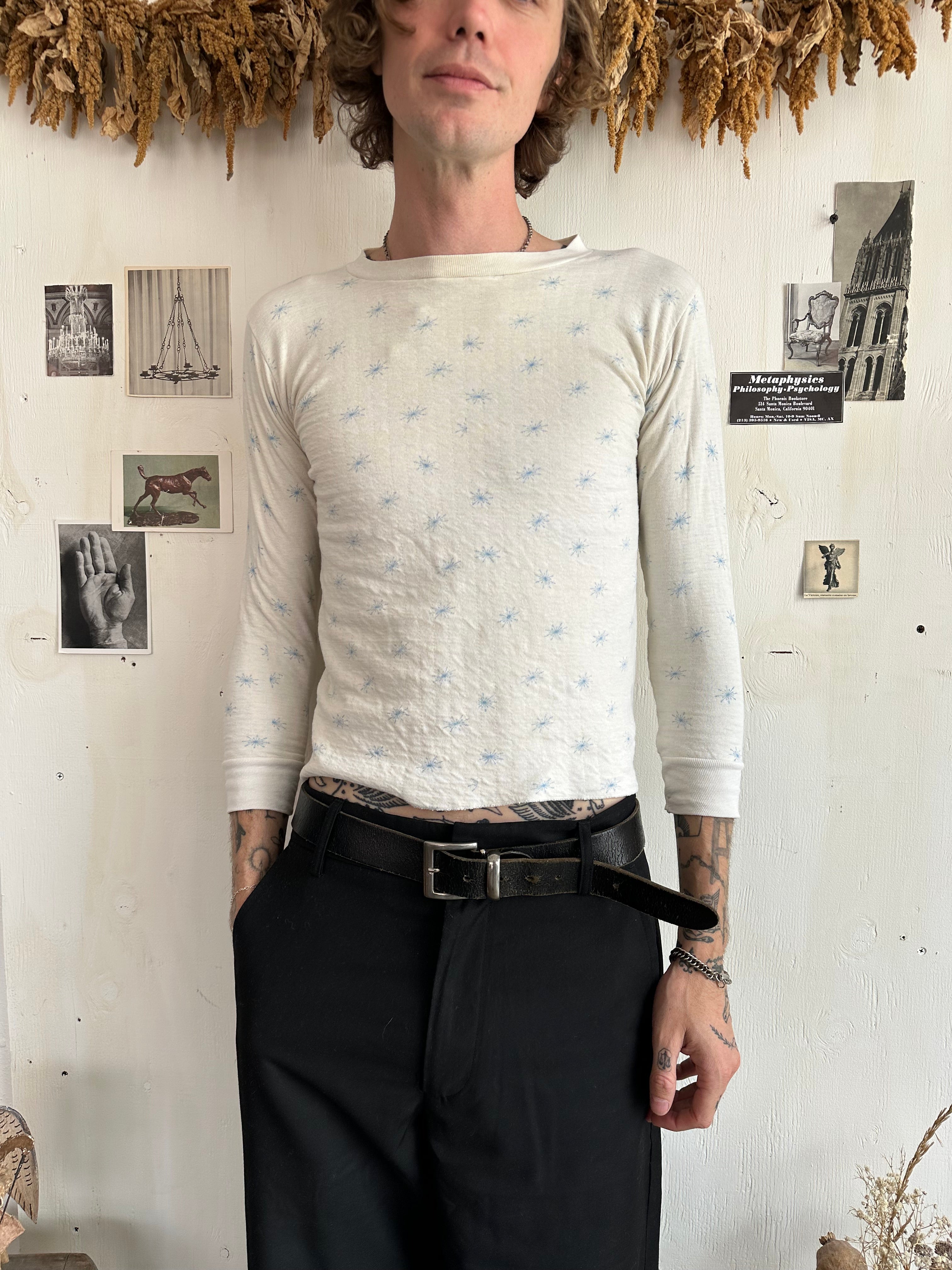 1970s Snowflake Print Thermal (S/M)