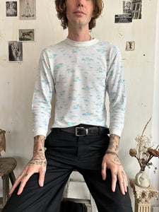 1970s Blue Floral Thermal (M)