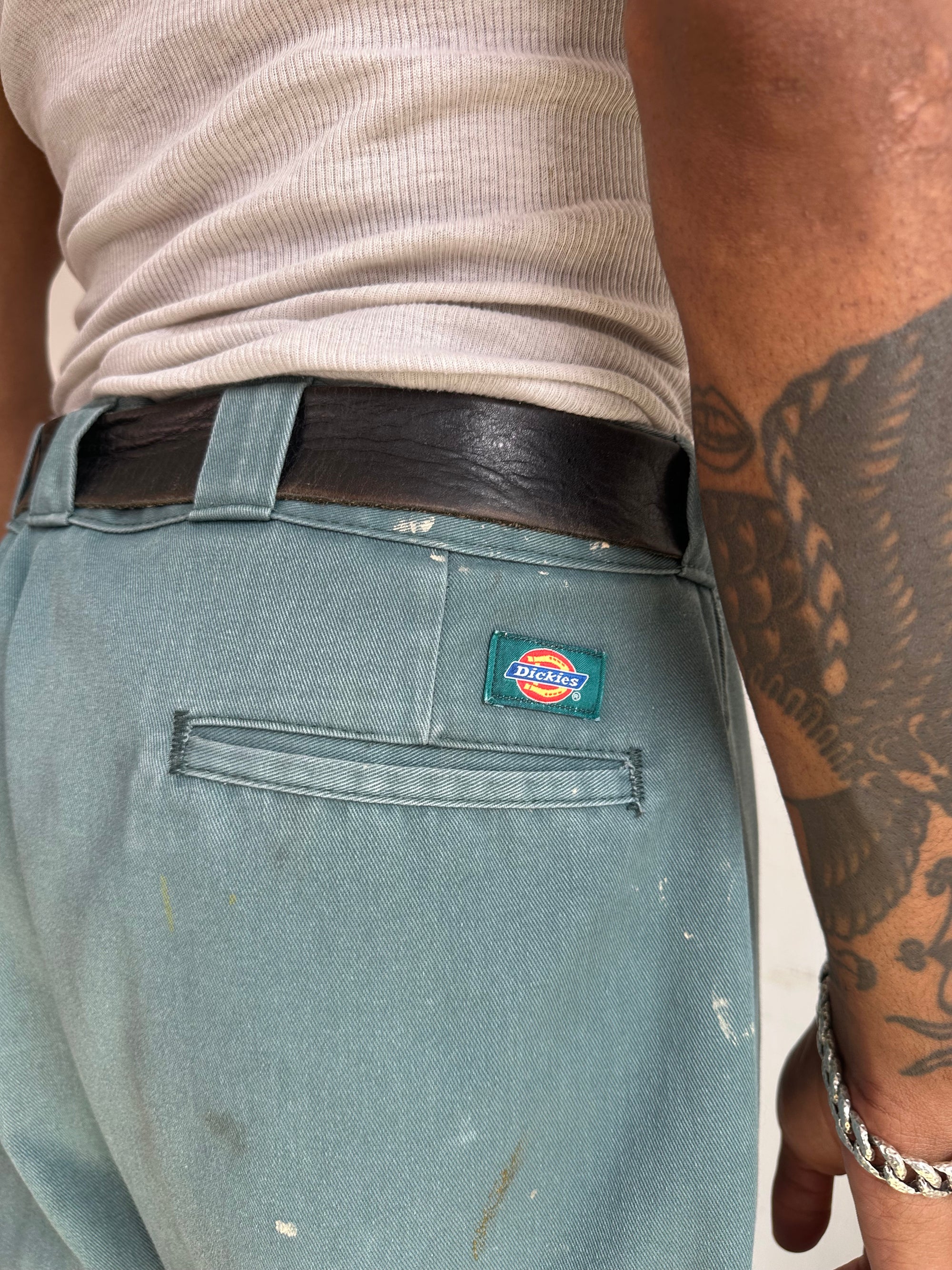 1980s Faded Paint Stained Green Dickies