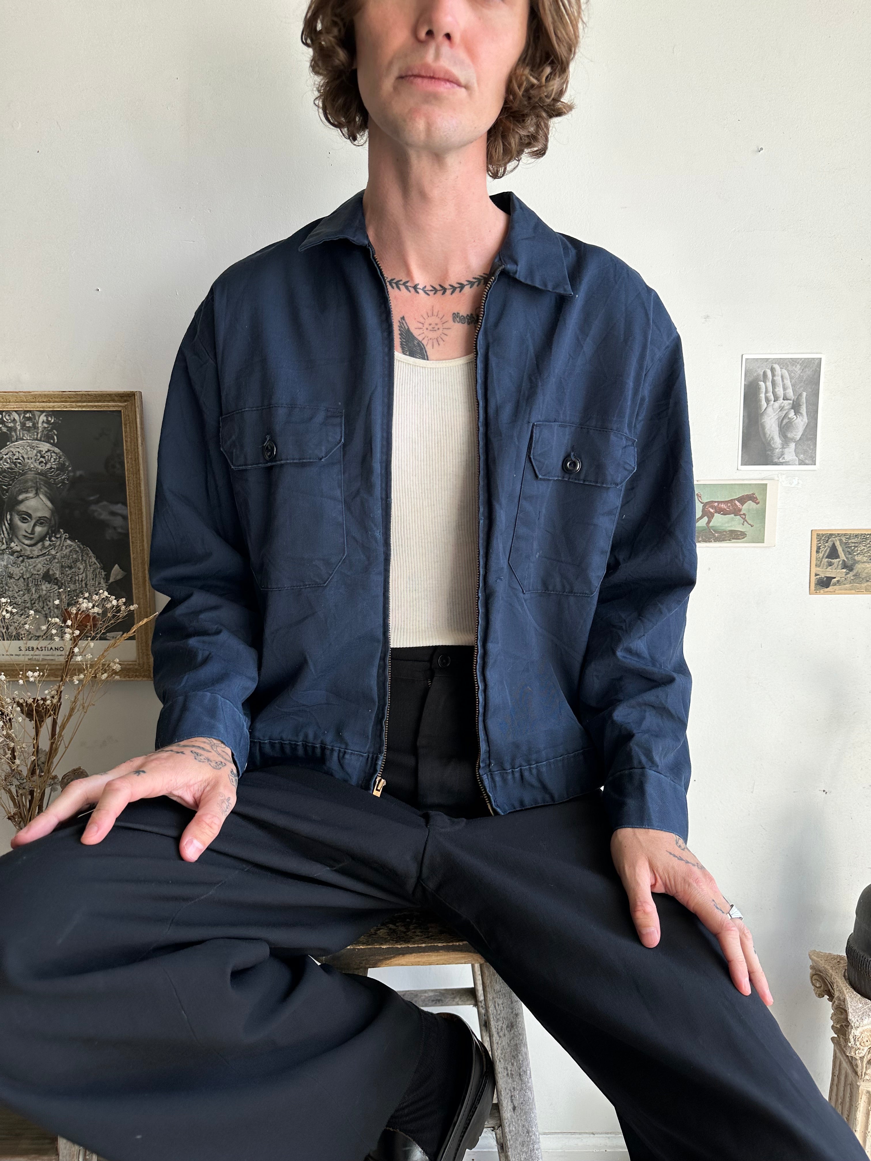 1970s Thrashed Red-Liner Work Jacket (Boxy M)