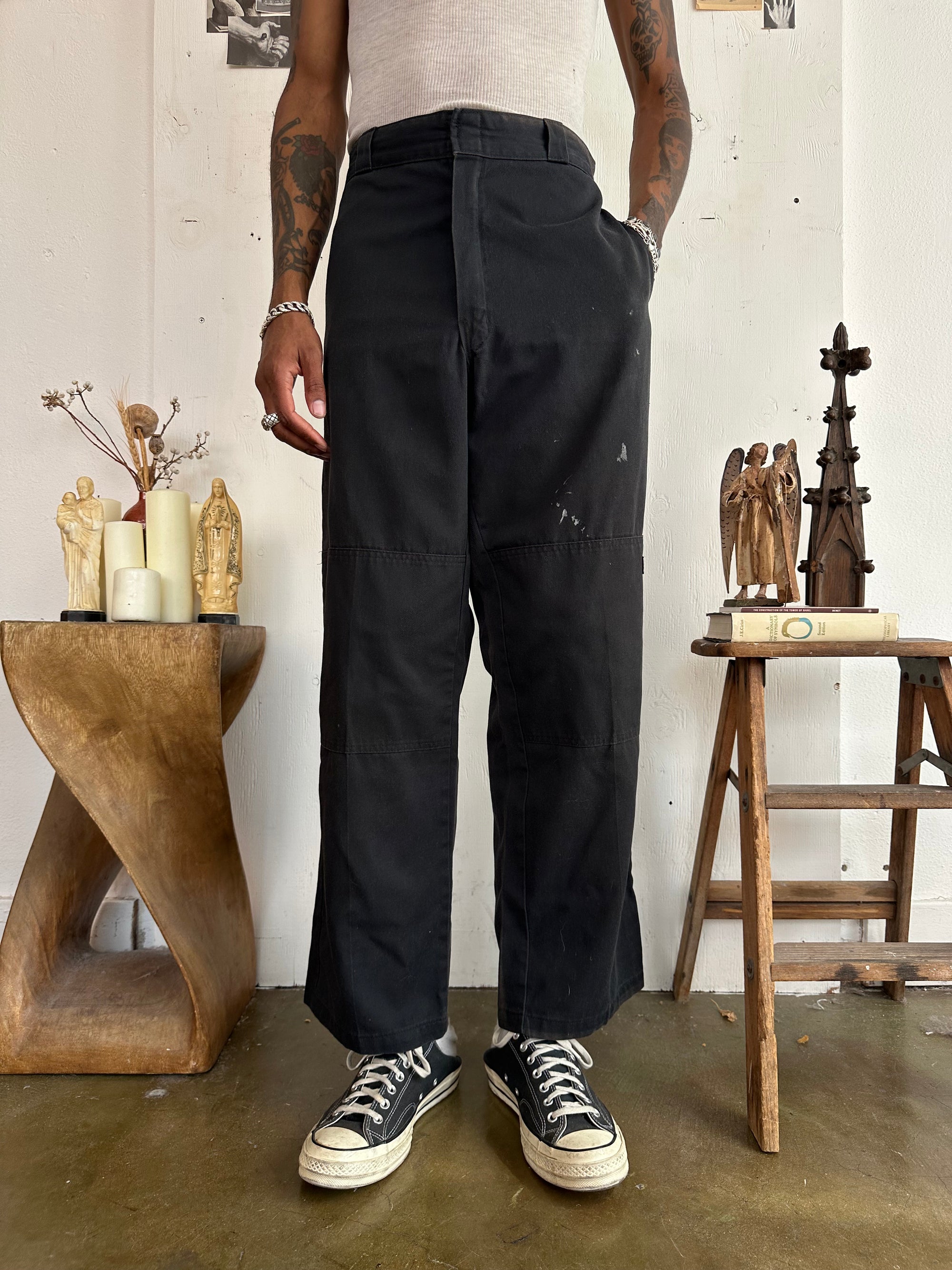 1990s Well Worn Black Dickies Loose Fit