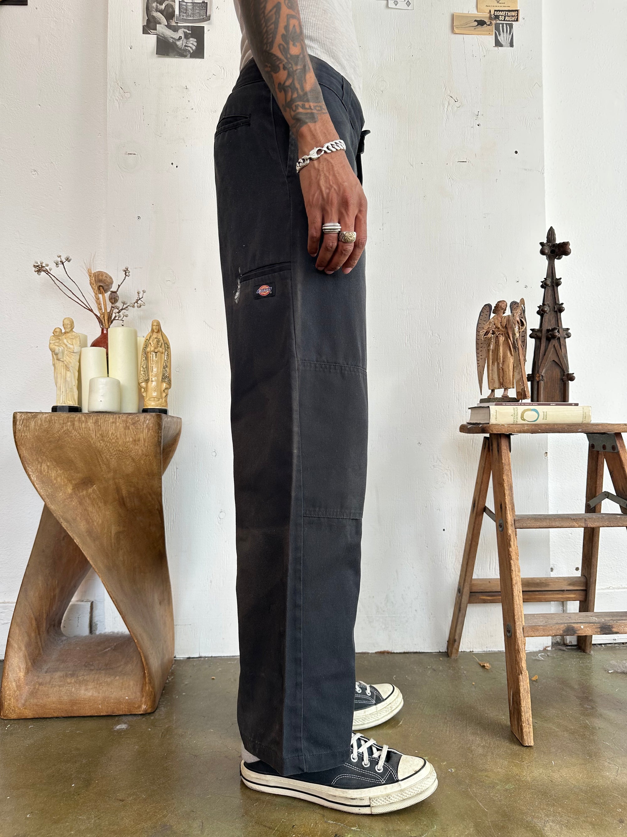 1990s Well Worn Black Dickies Loose Fit
