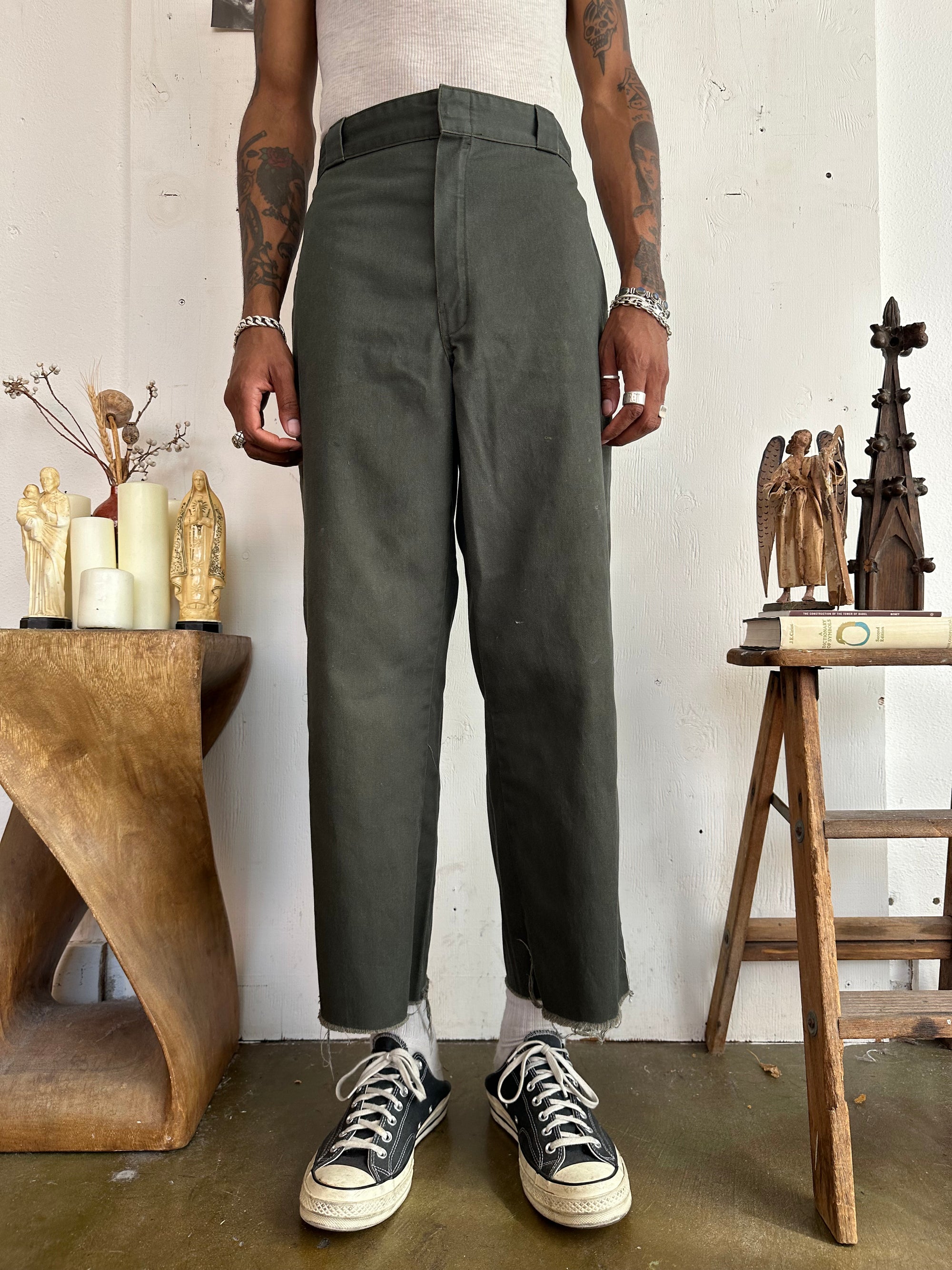 2000s Well Worn Faded Green Dickies 874