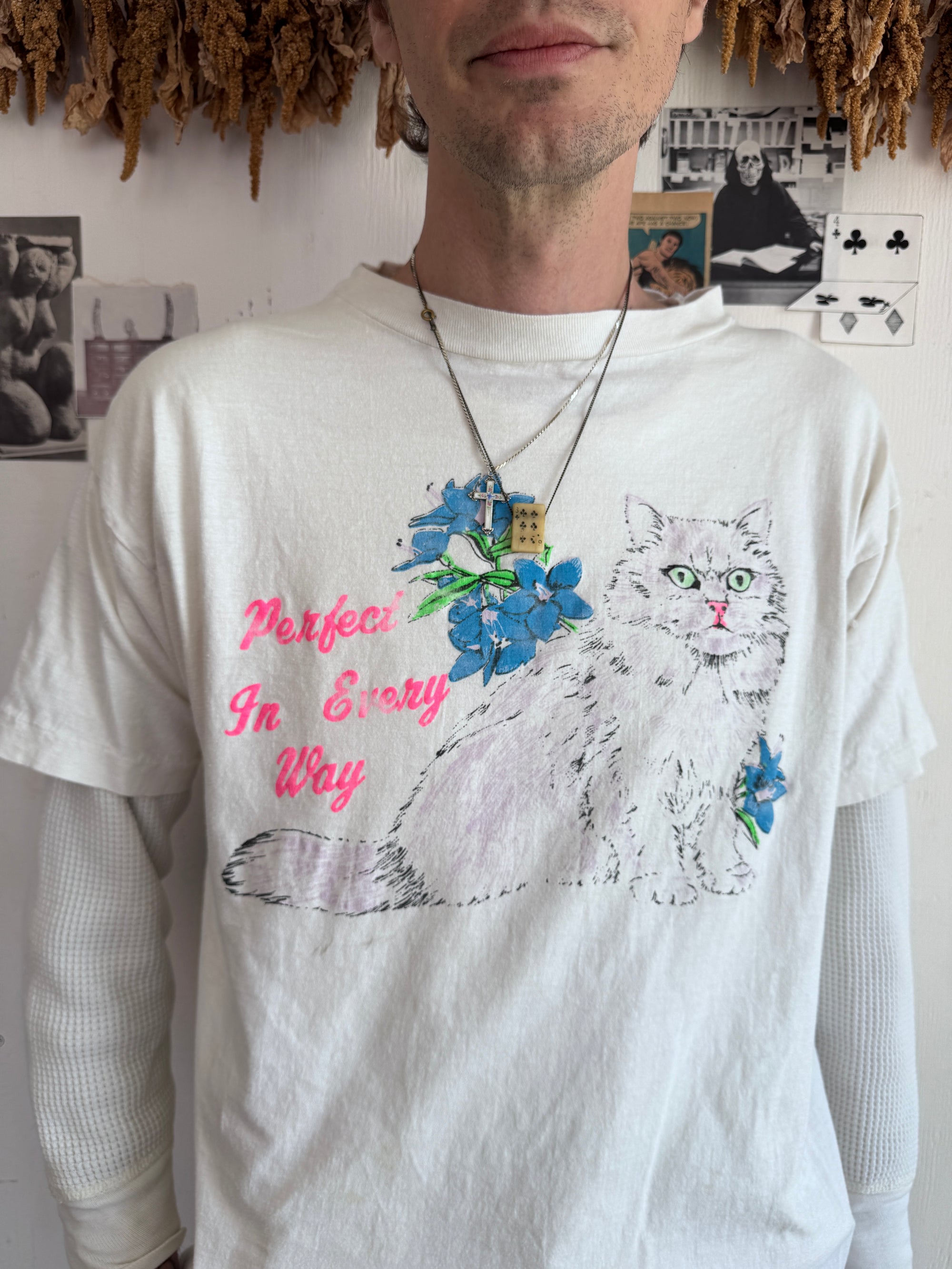 1990s Perfect In Everyway Cat Tee (L)