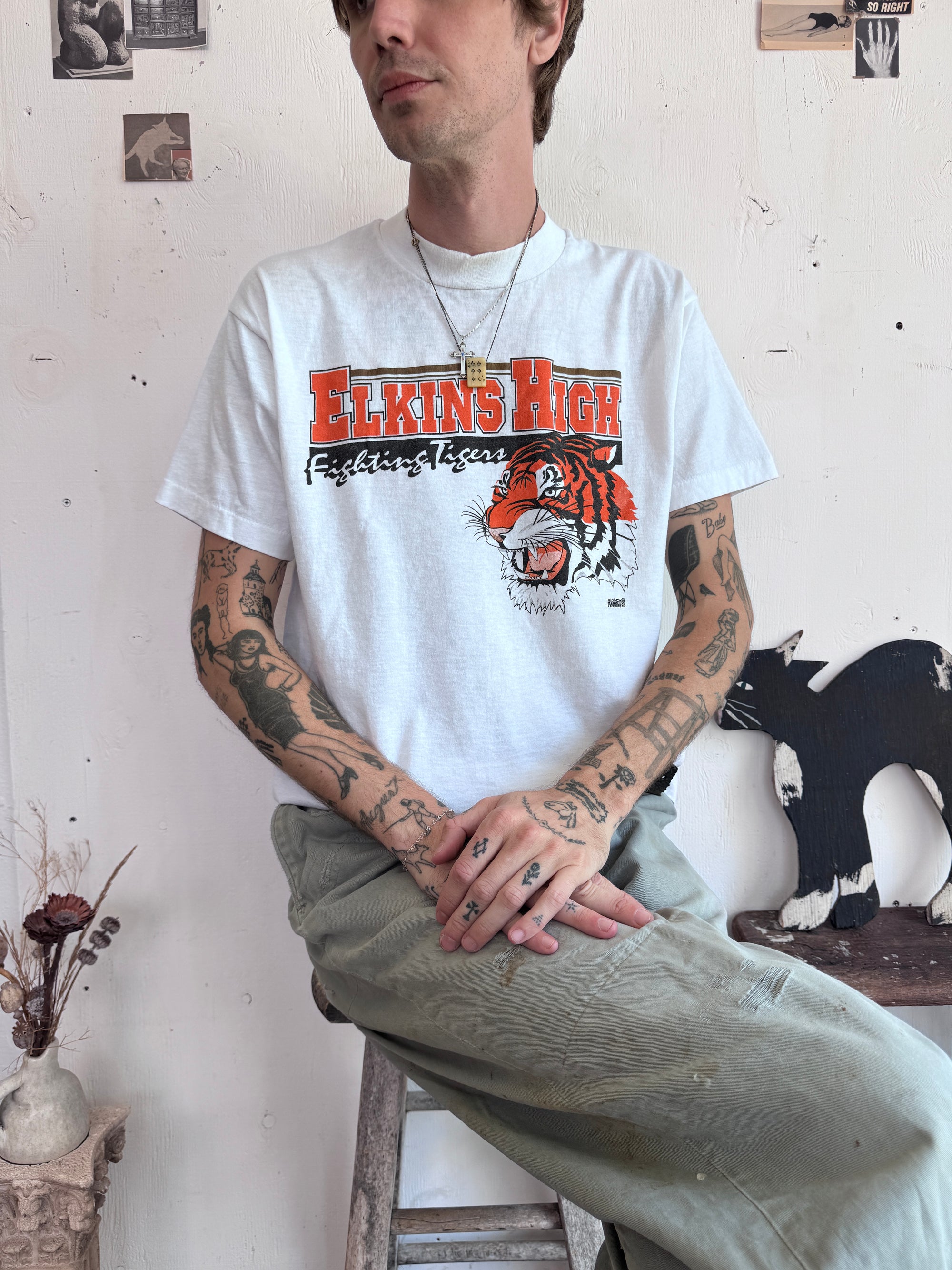1990s Elkins High Tigers T-Shirt (L)
