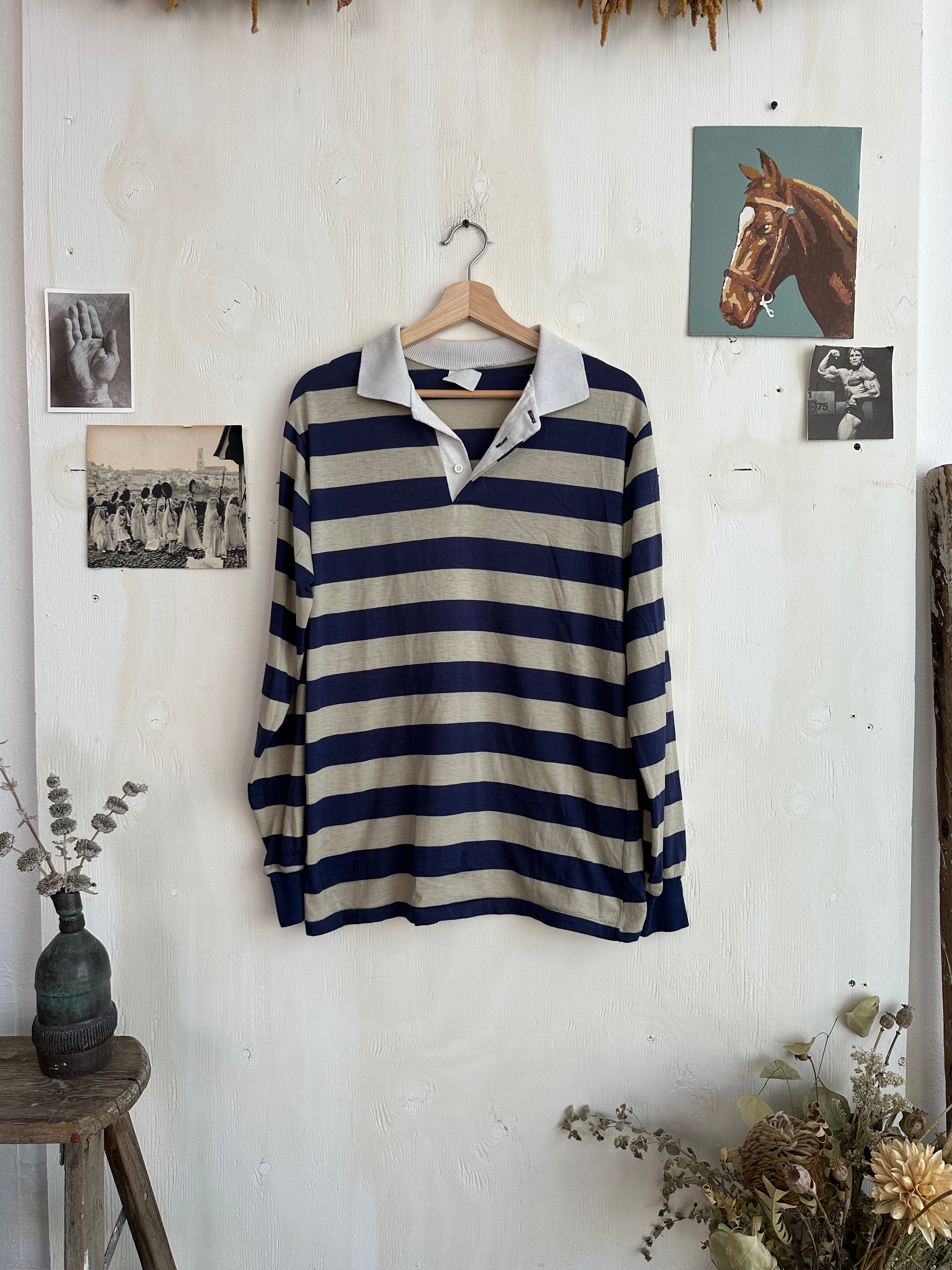 1970s Striped Rugby Shirt (M/L)