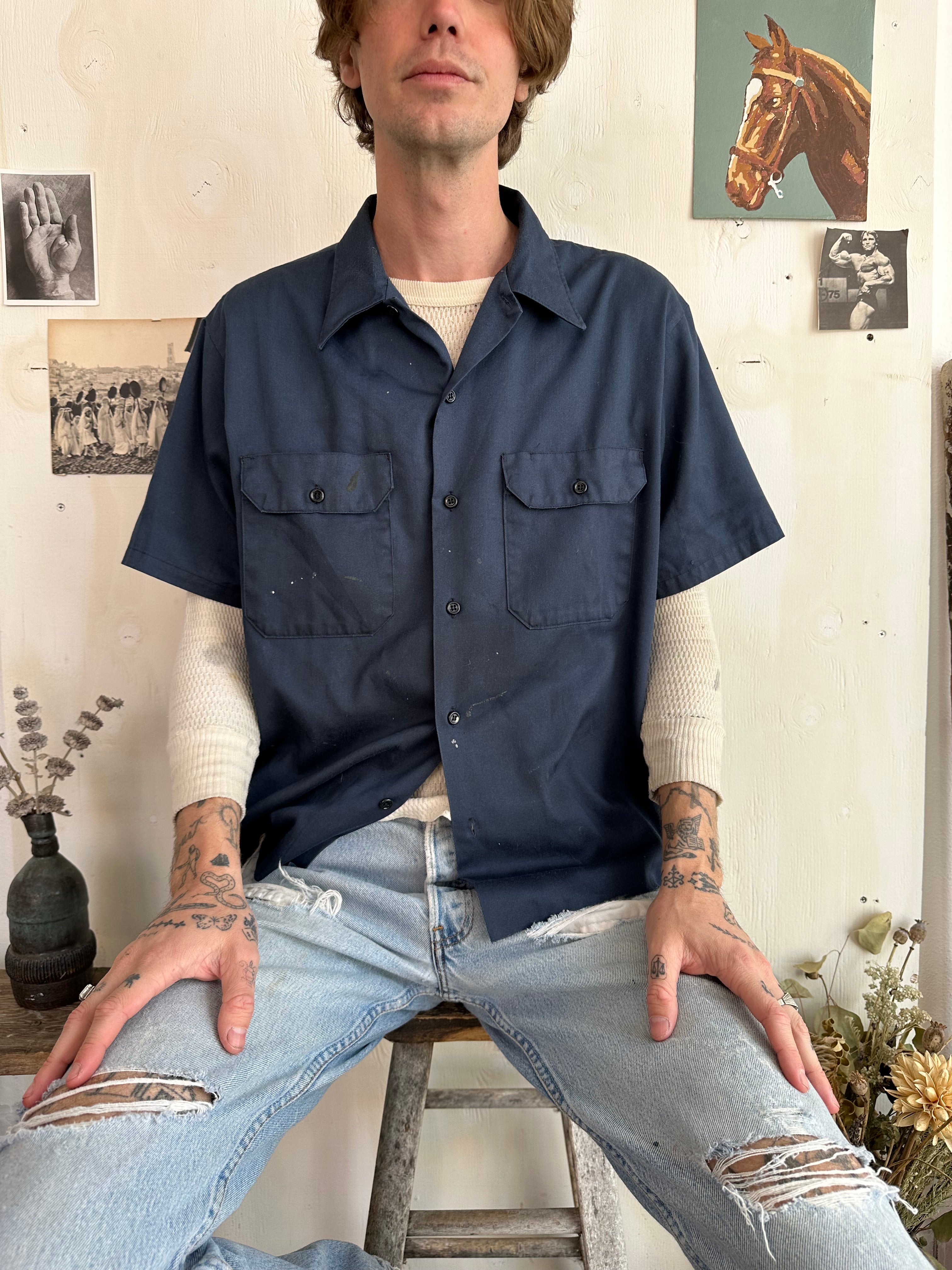 1980s Chopped Navy Big Mac Work Shirt (Boxy M/L)