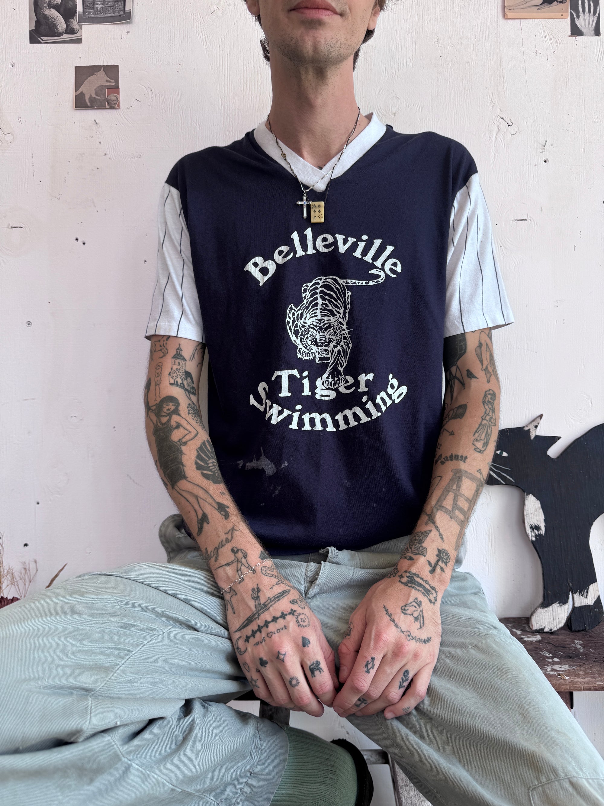 1980s Tiger Swimming Athletic T-Shirt (M)