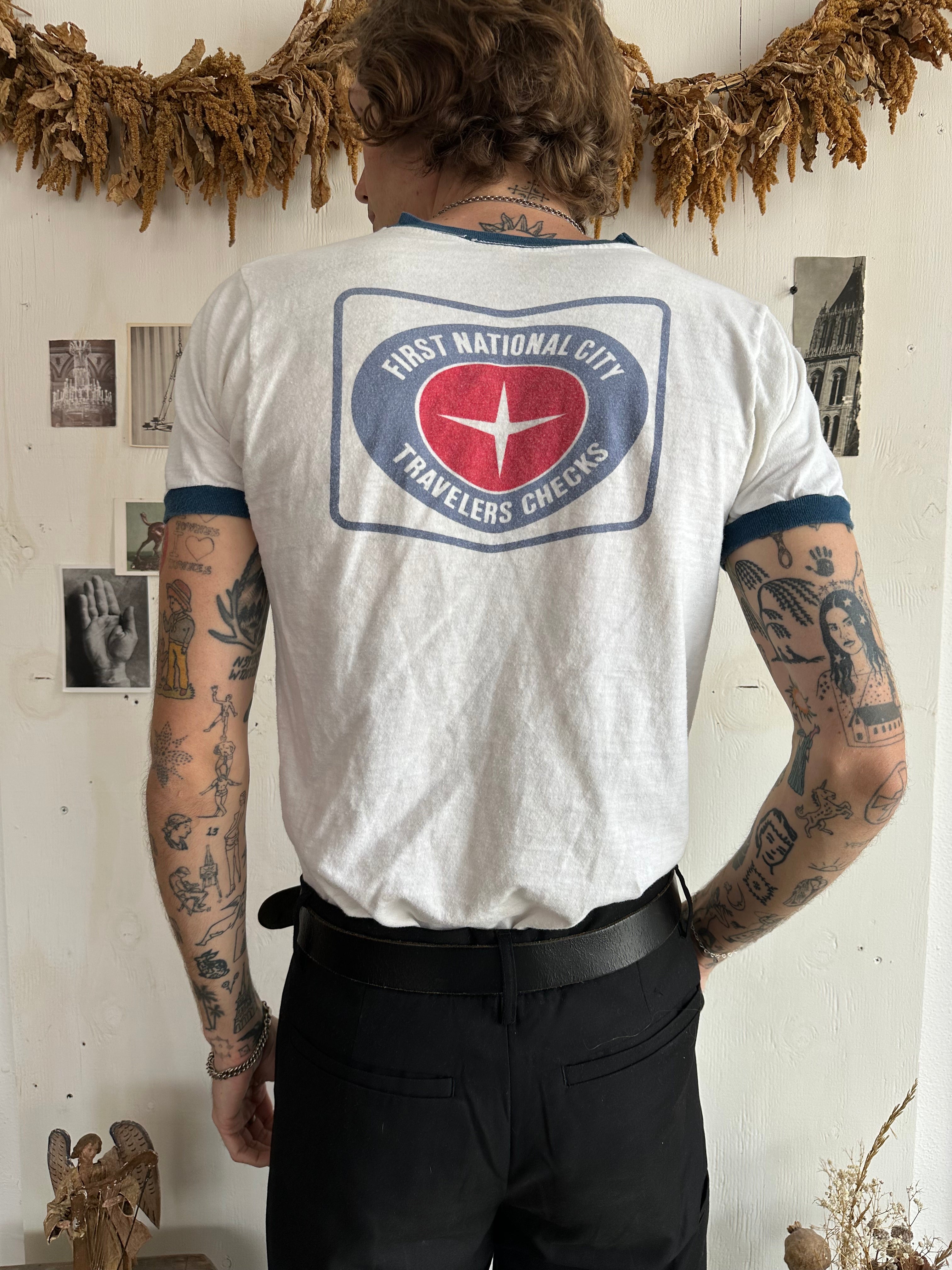 1970s Faded Travelers Checks T-Shirt (M/L)
