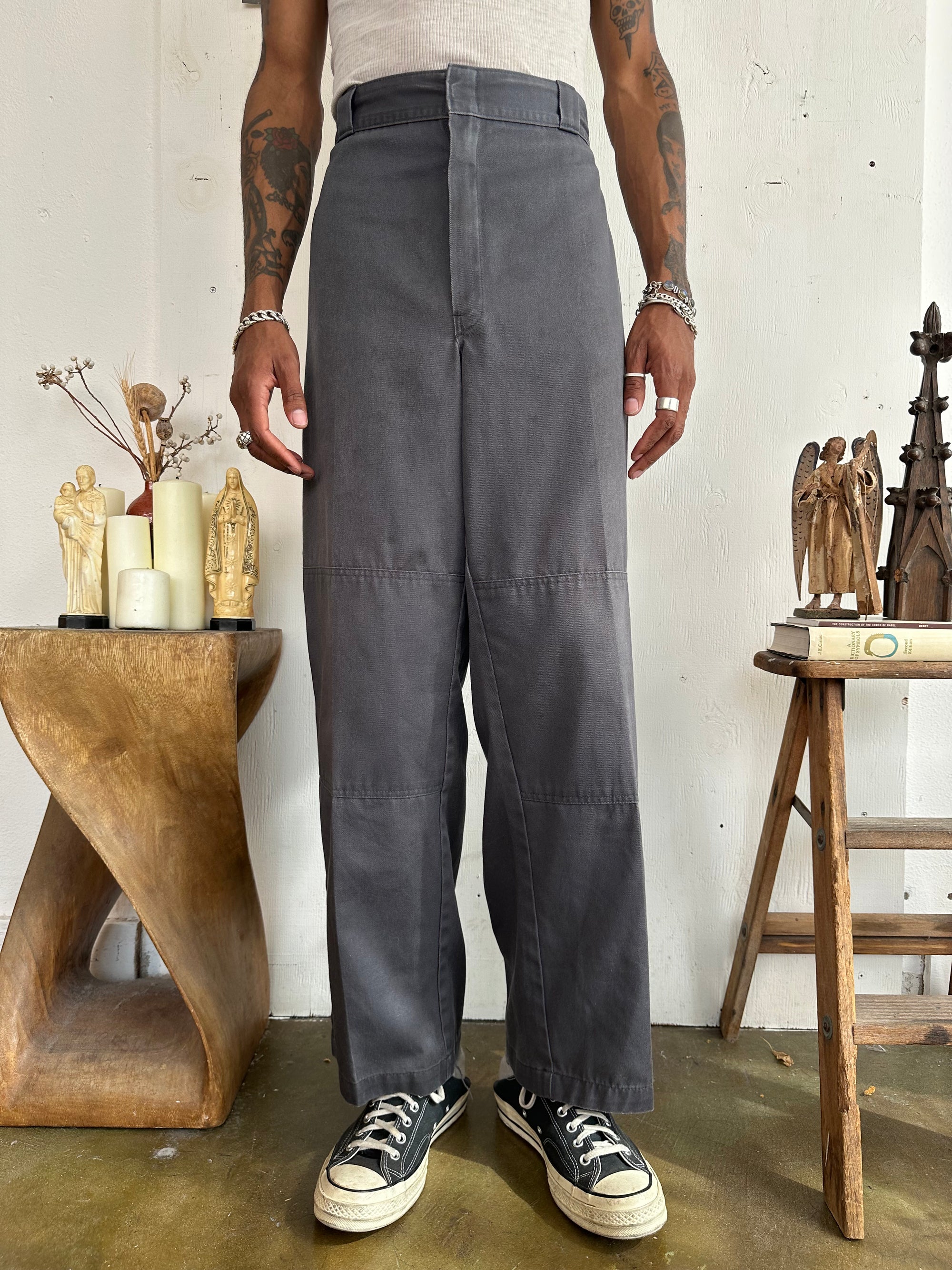1990s Well Worn Grey Double Knee Dickies