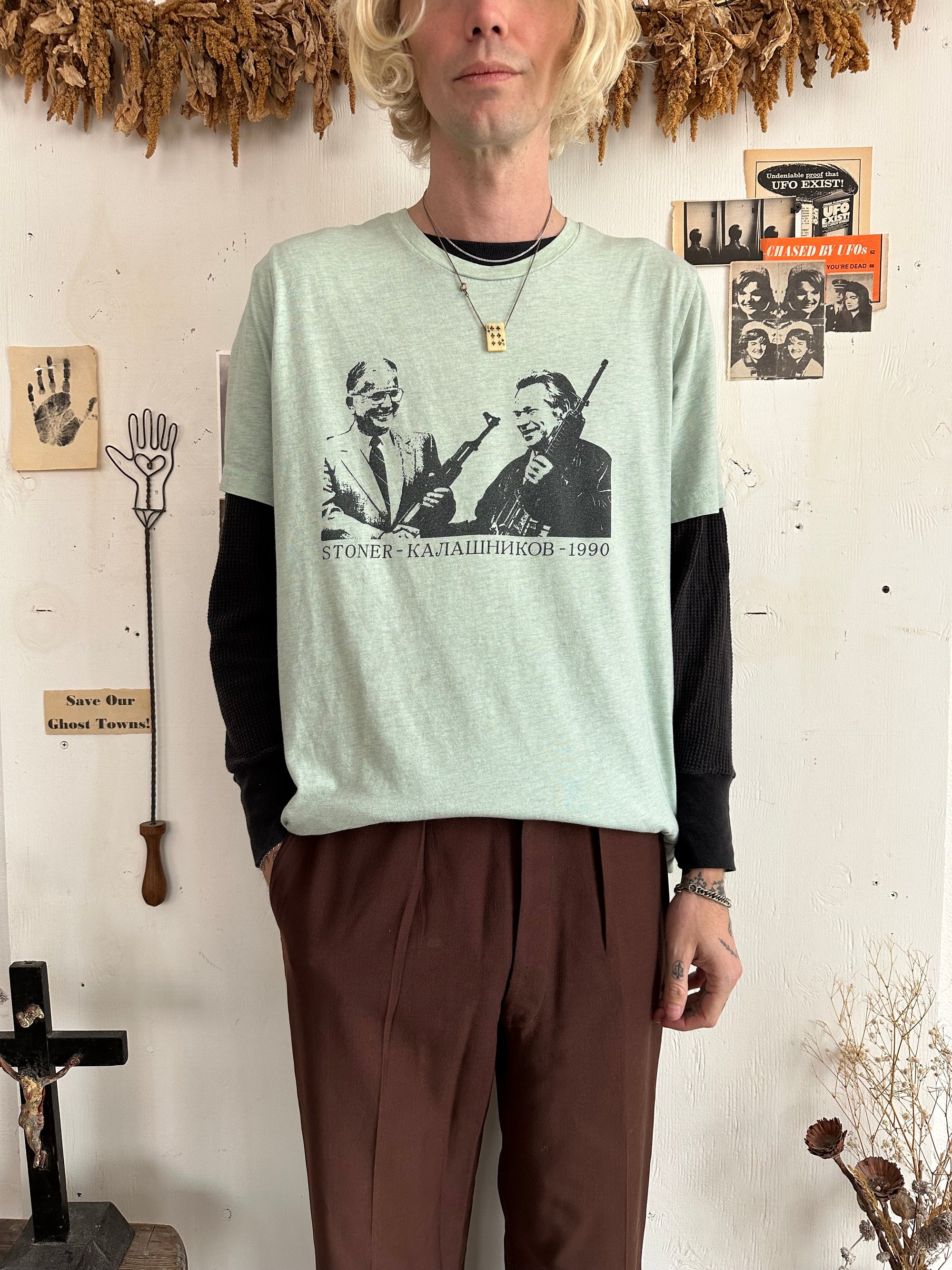 1990s Well Worn Stoner and Kalashnikov Tee