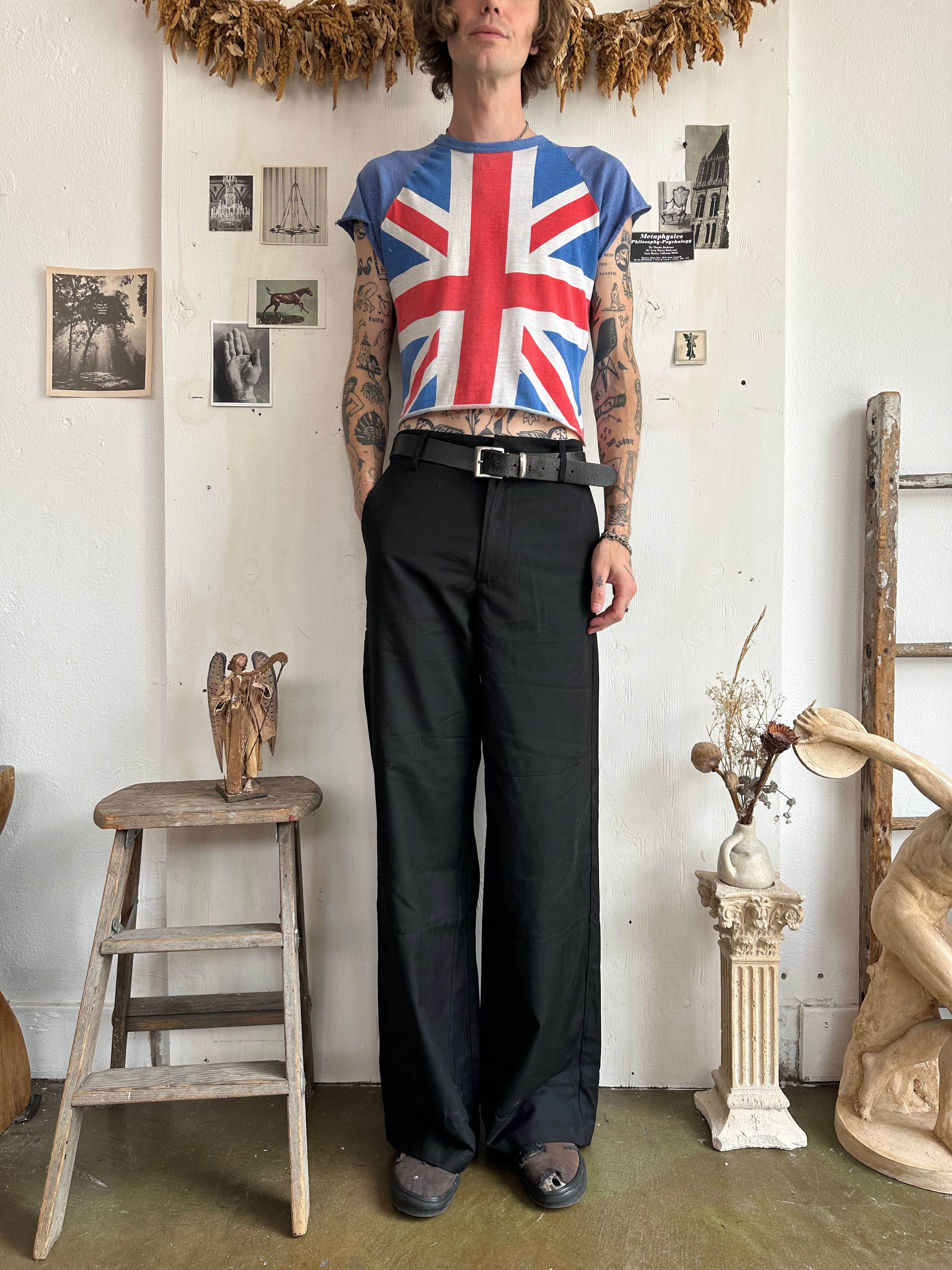 1980s Chopped Union Jack T-Shirt (Cropped M)