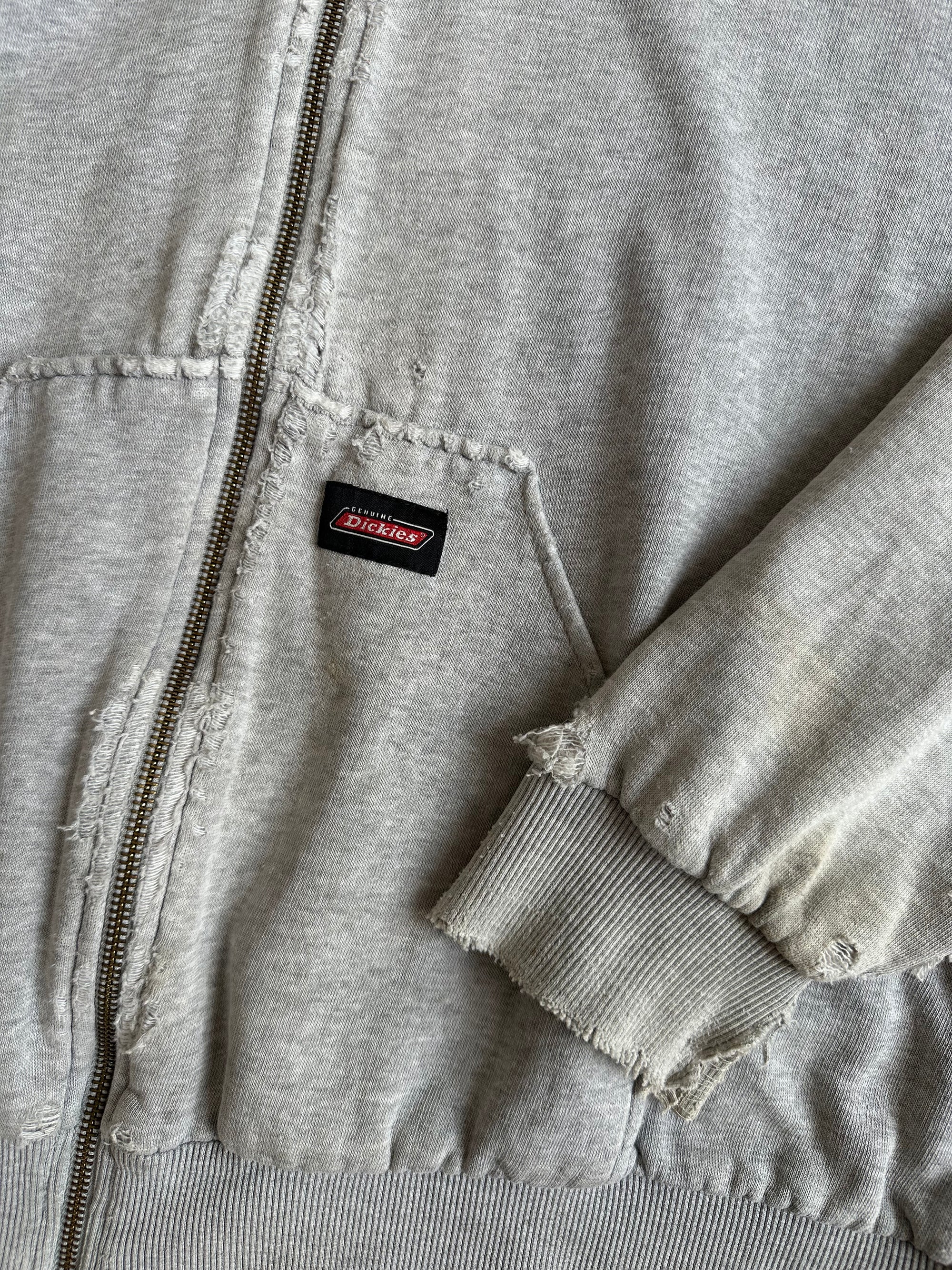 2000s Thrashed Dickies Thermal Lined Zip-Up Hoodie