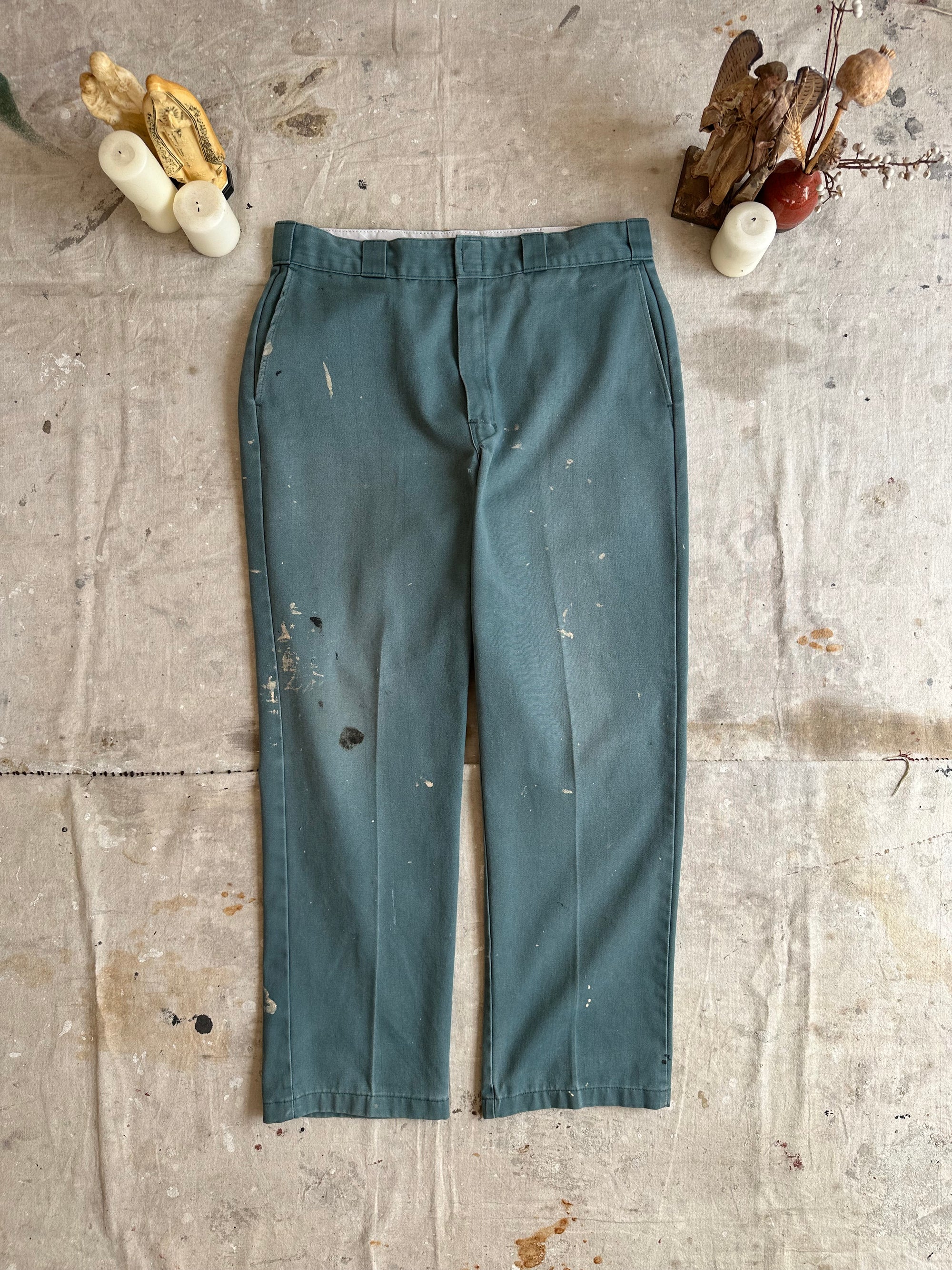 1980s Faded Paint Stained Green Dickies