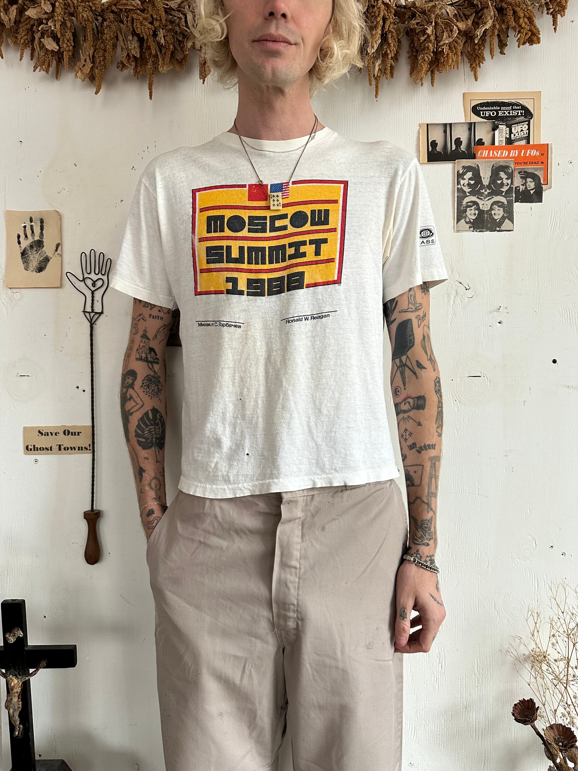 1988 Thrashed and Paper Thin Moscow Summit T-Shirt