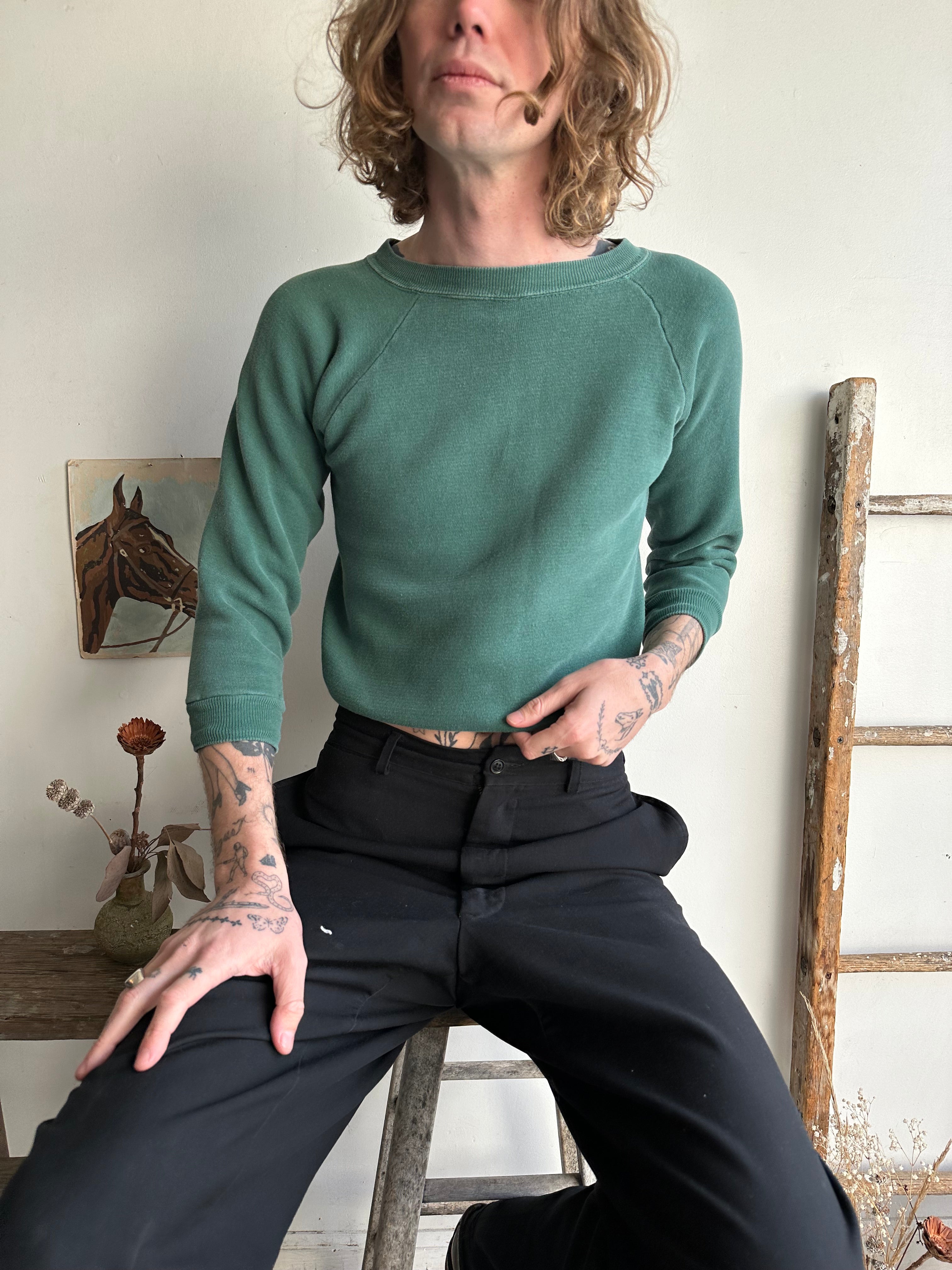 1960s Faded Green Sweatshirt (XS/S)