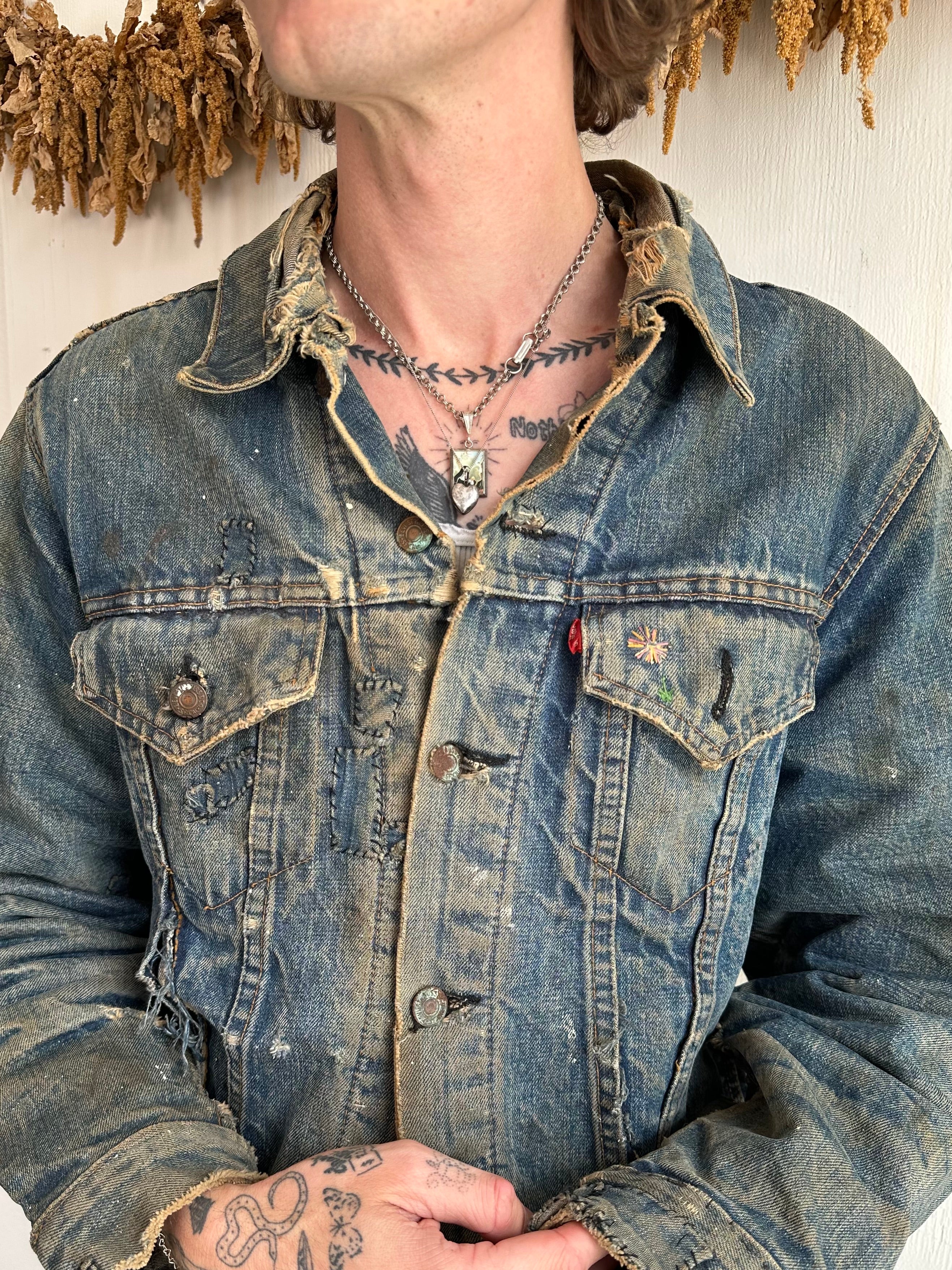 1970s Embroidered and Patched Levis Type 3 (M/L)