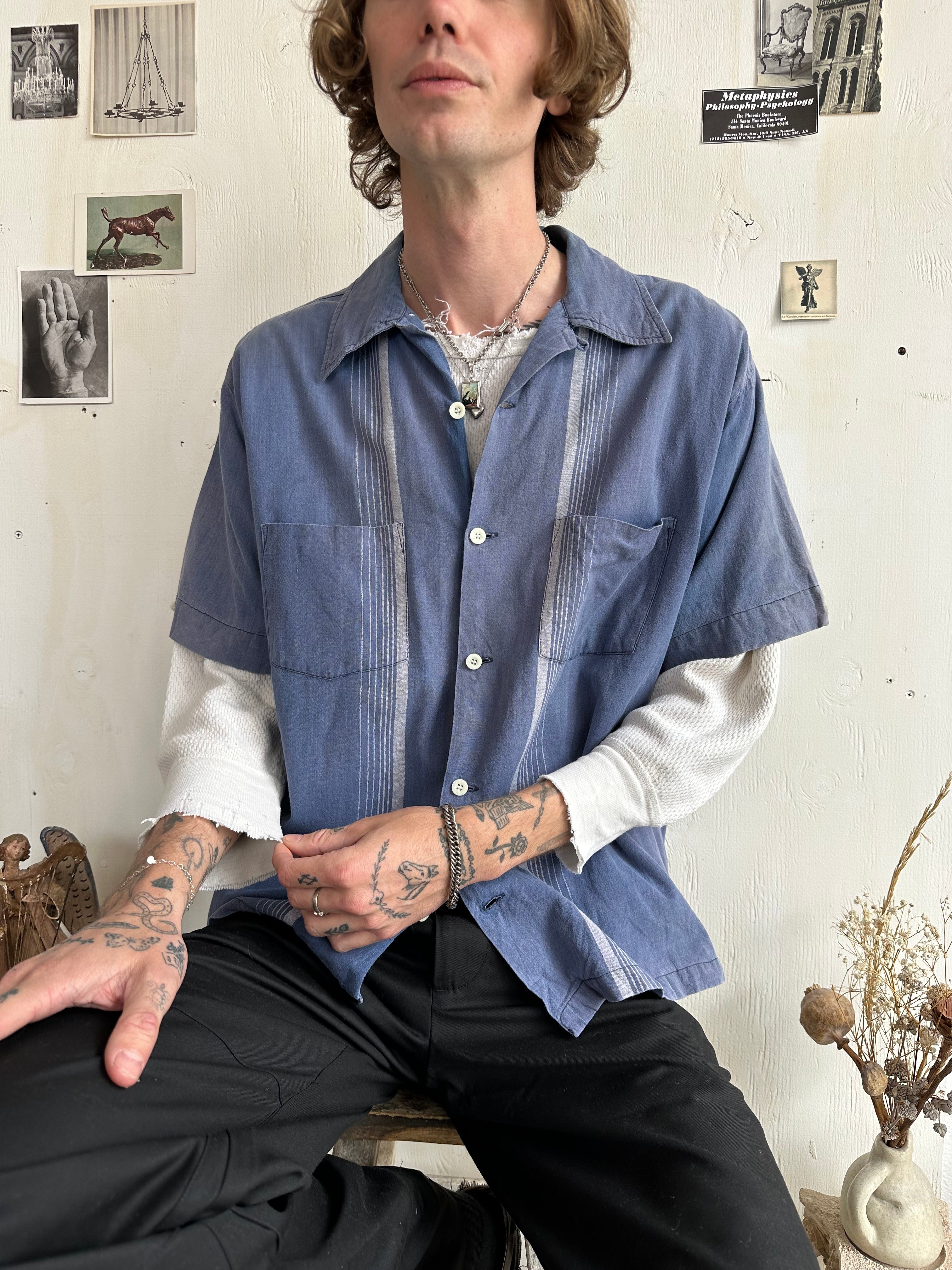 1990s Sun Faded Striped Shirt (Boxy L/XL)