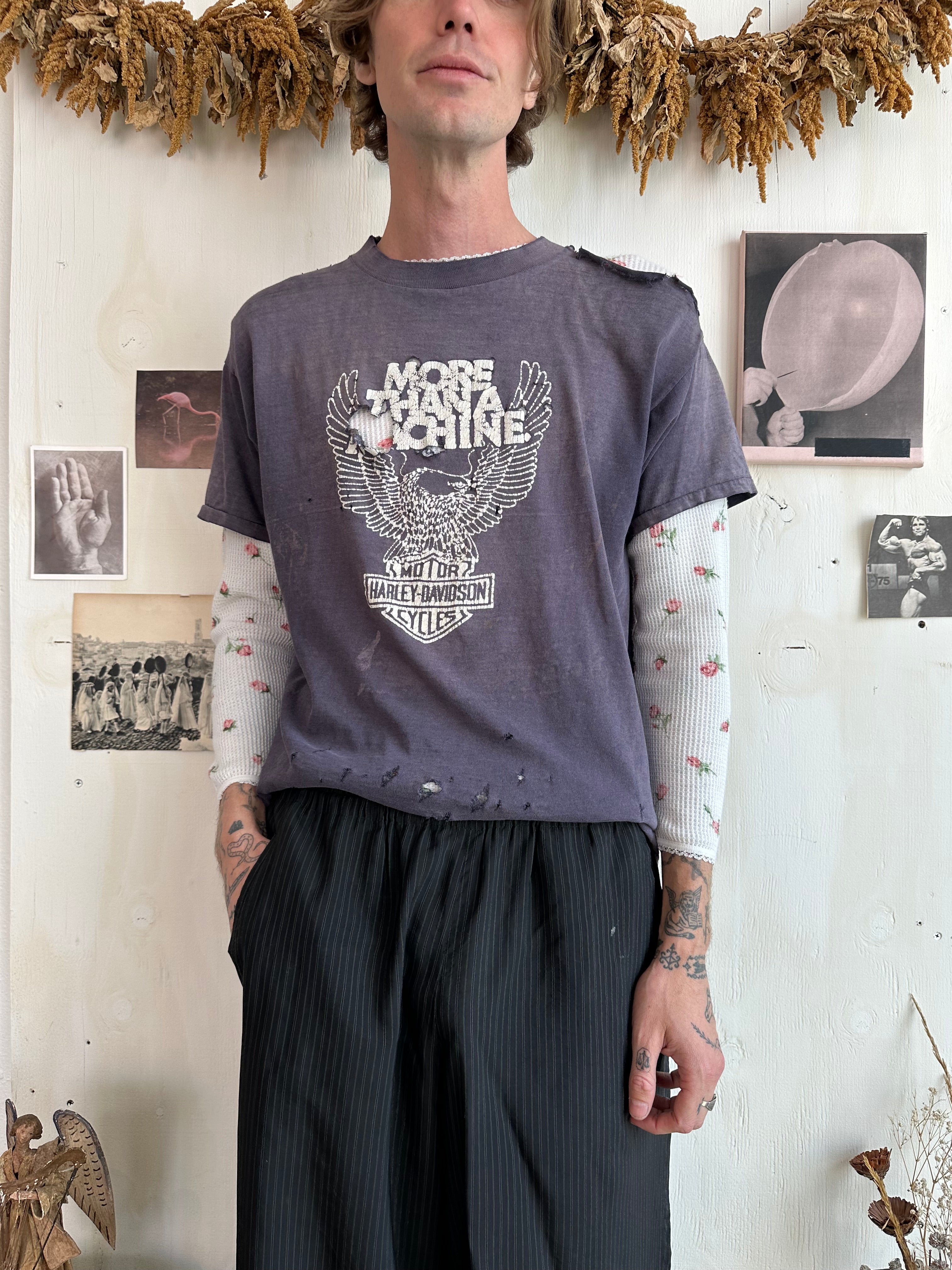 1980s Thrashed Sunfaded Harley Tee (Boxy XL)
