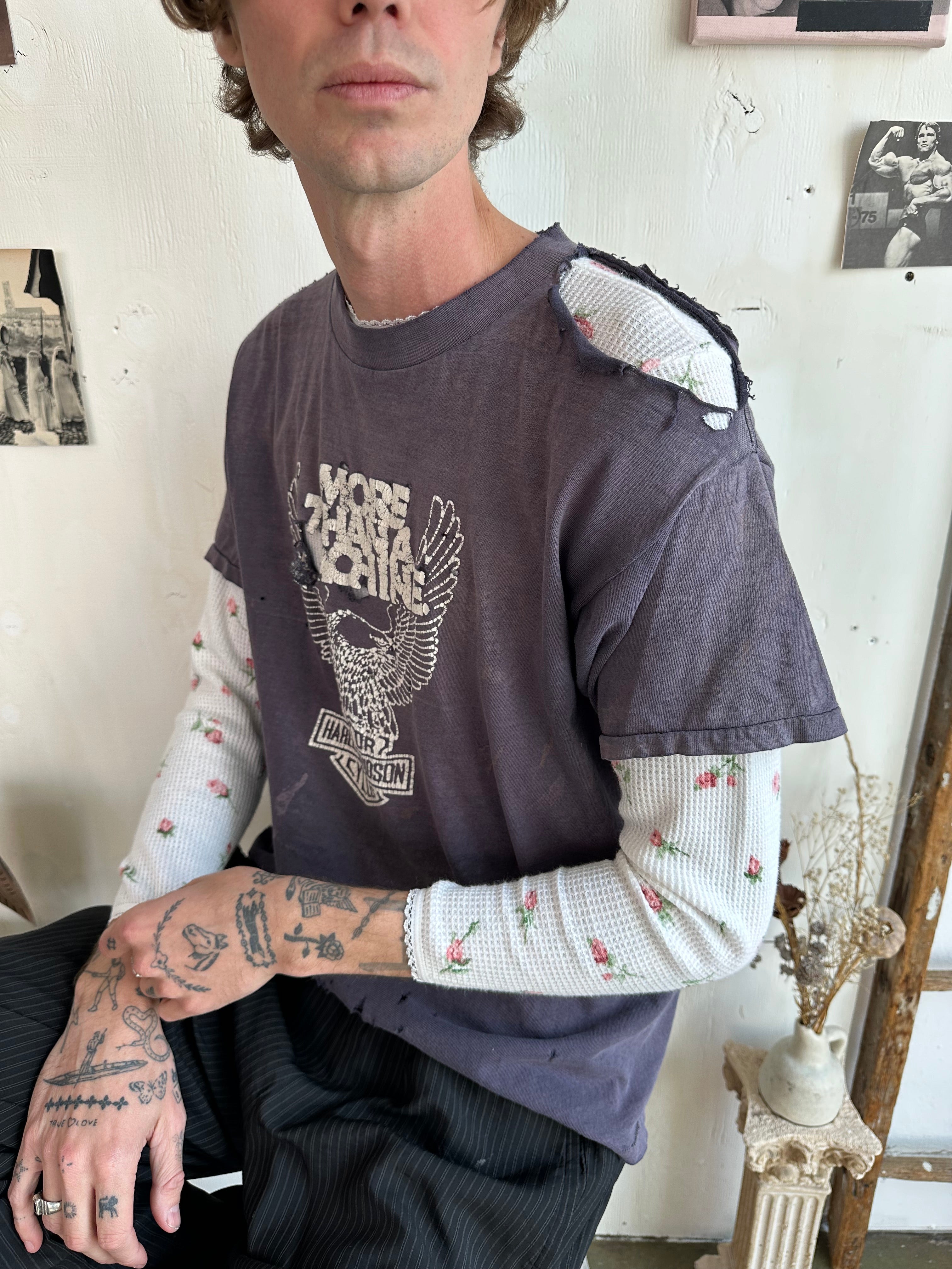 1980s Thrashed Sunfaded Harley Tee (Boxy XL)