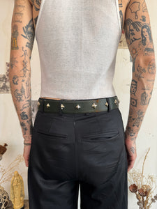 Vintage Evergreen Studded Belt (32" - 38")