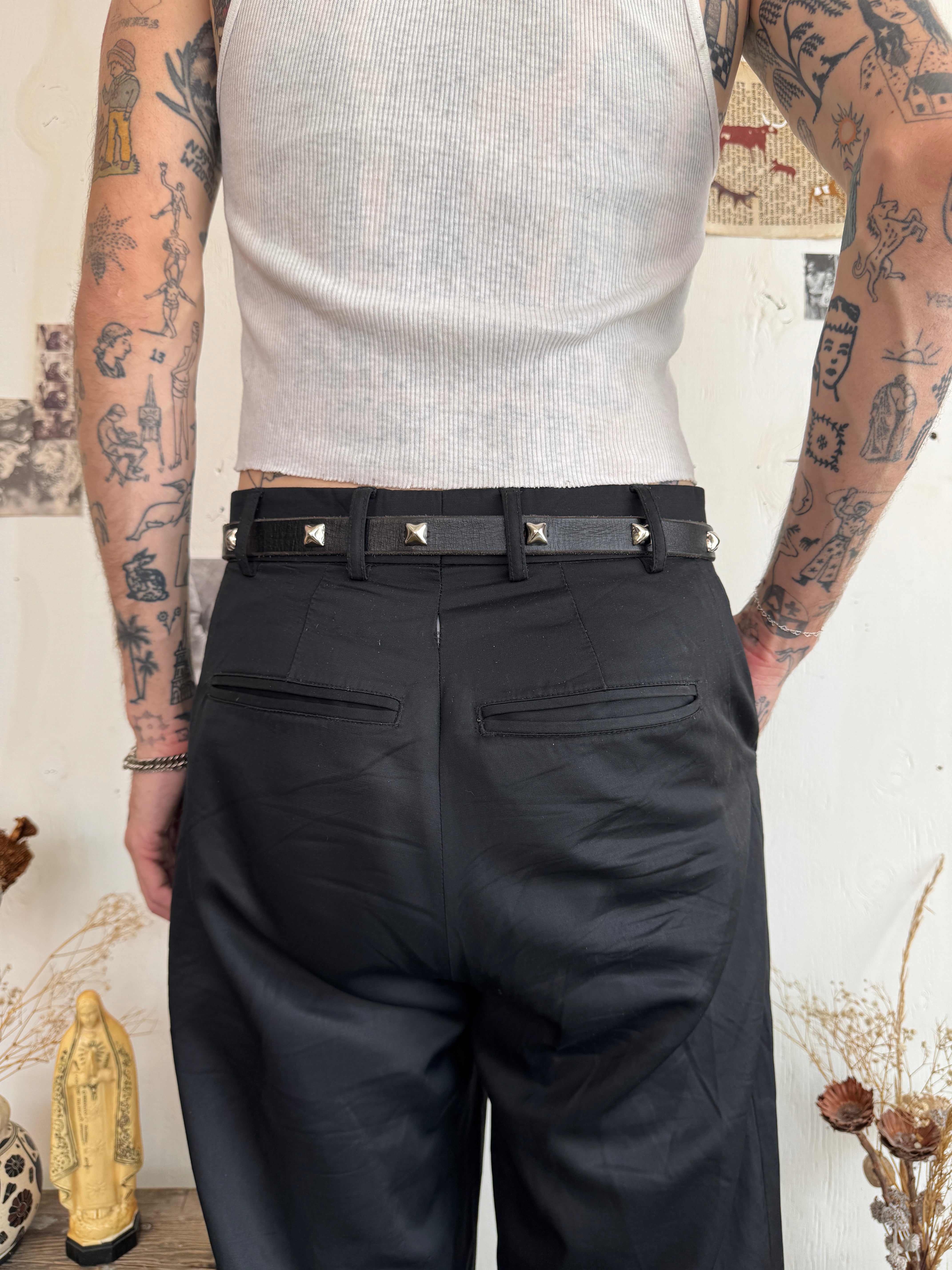 Vintage Skinny Studded Belt (32" - 38")