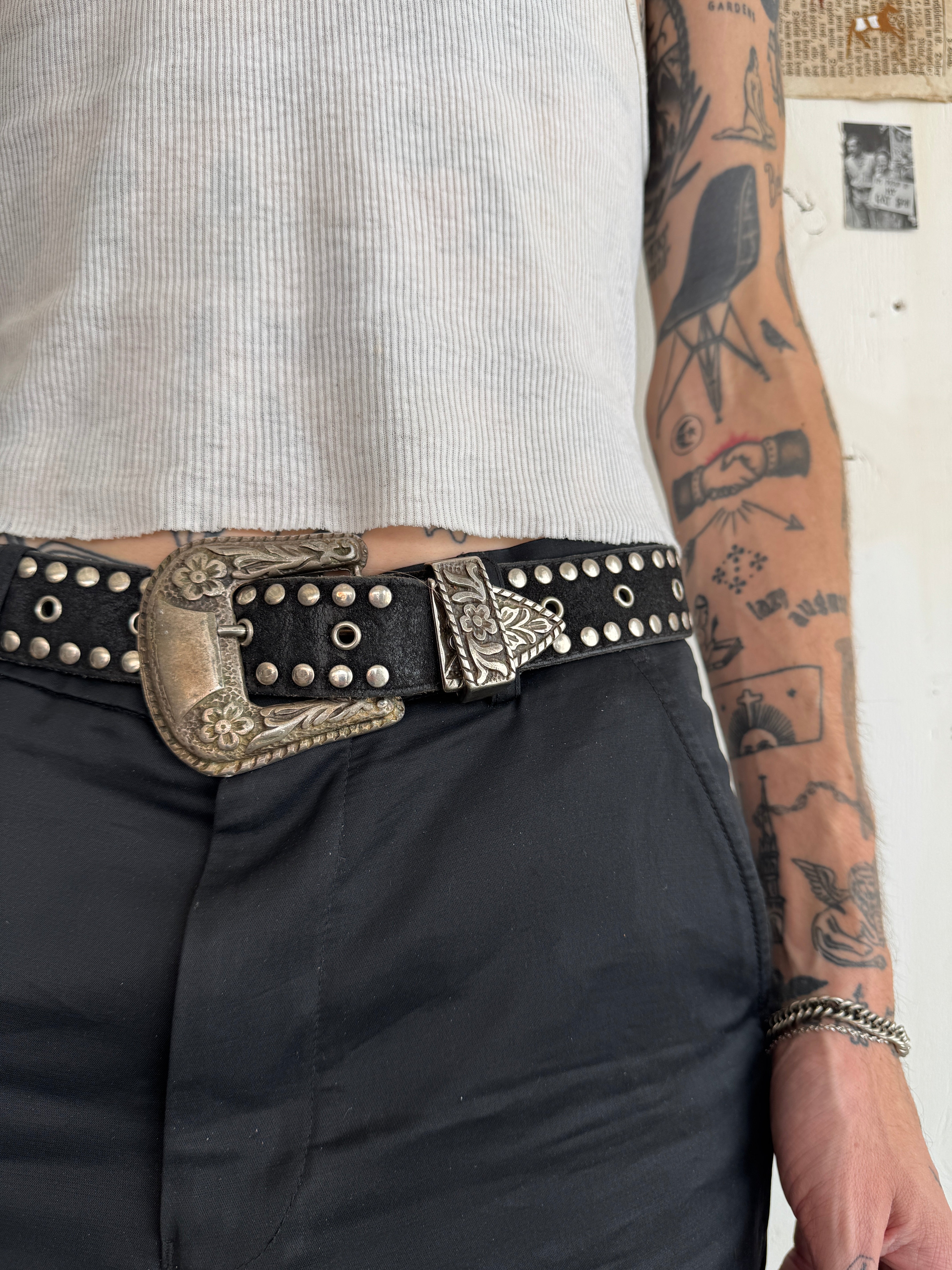 Vintage Studded Western Belt (26" - 30")