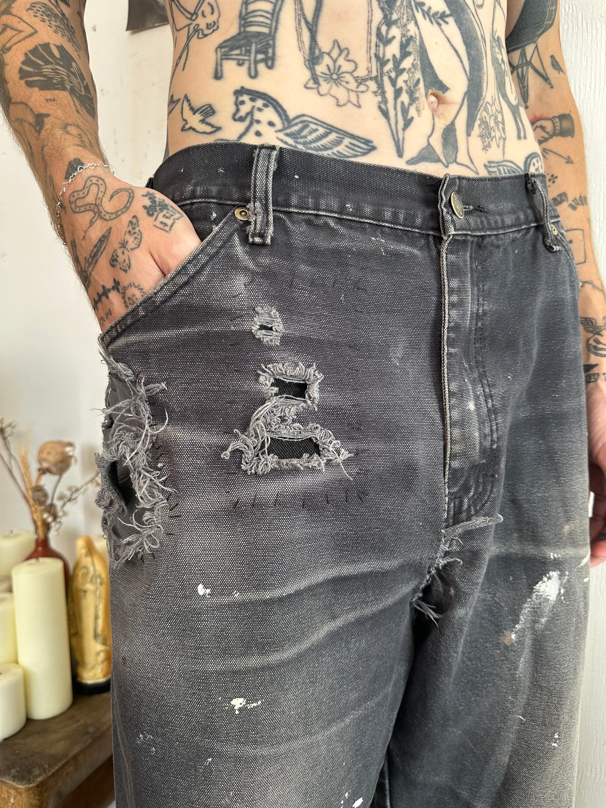 1990s Faded Thrashed and Repaired Dickies Jeans