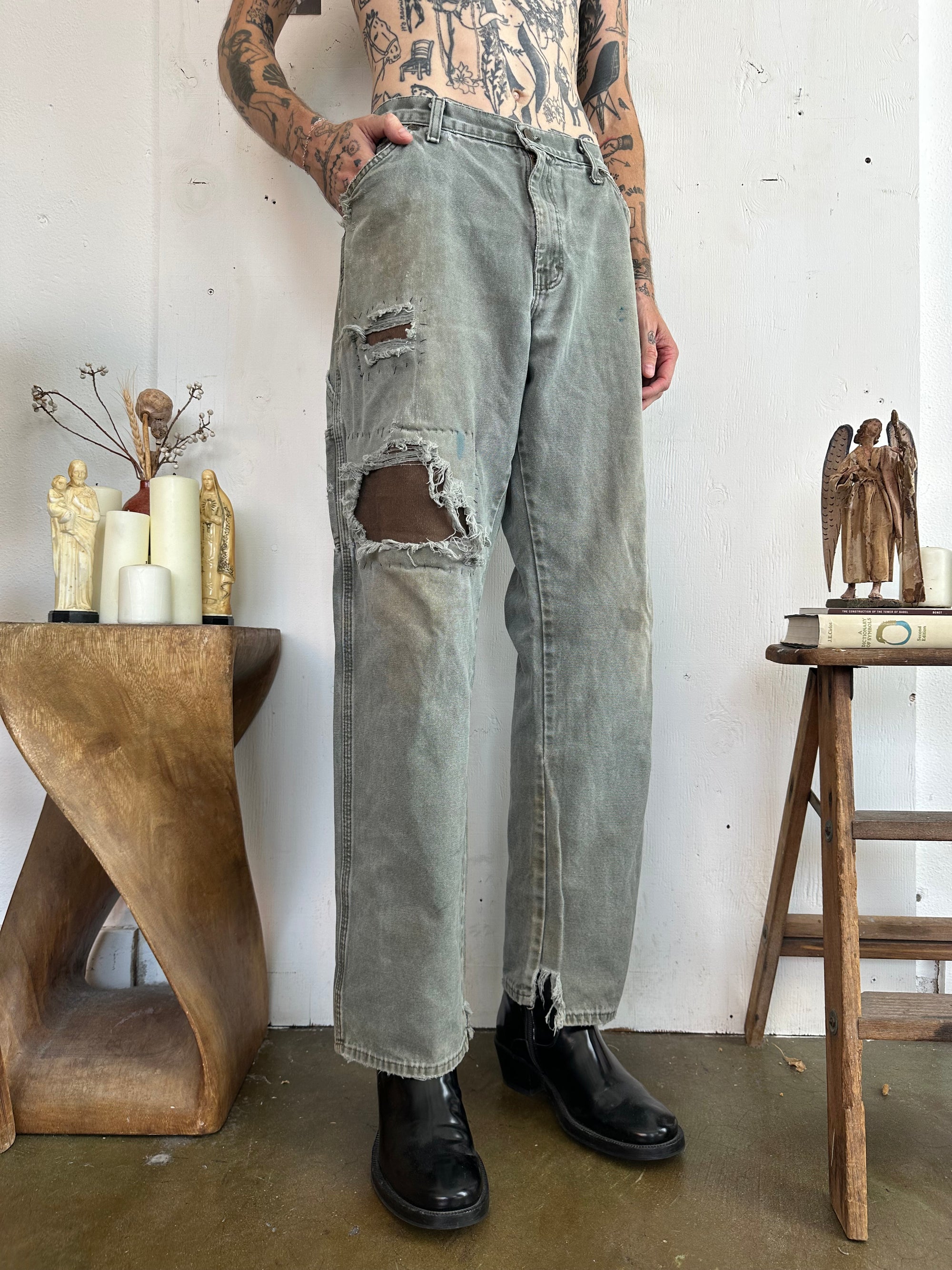 1990s Sunfaded Repaired Dickies Jeans