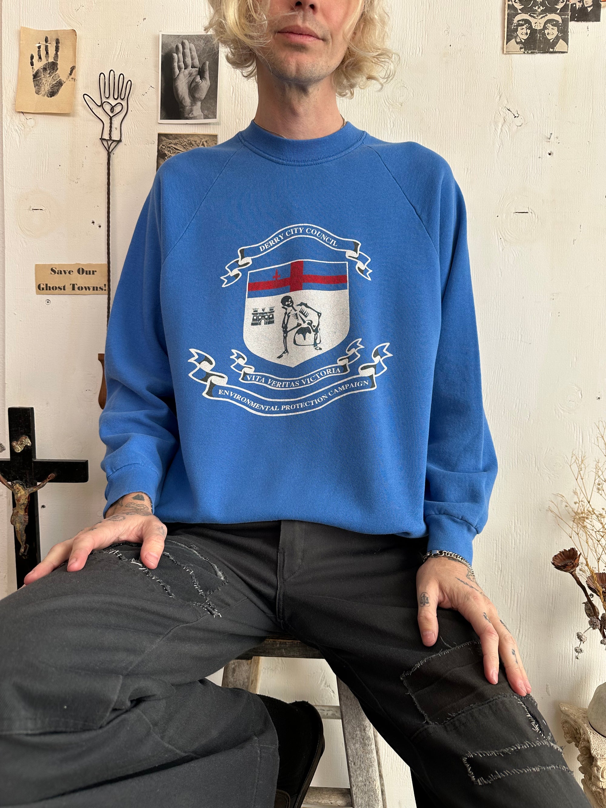 1980s Derry, Ireland Crest Sweatshirt