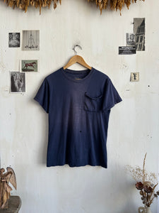 1990s/2000s Sunfaded Navy Pocket Tee (M)
