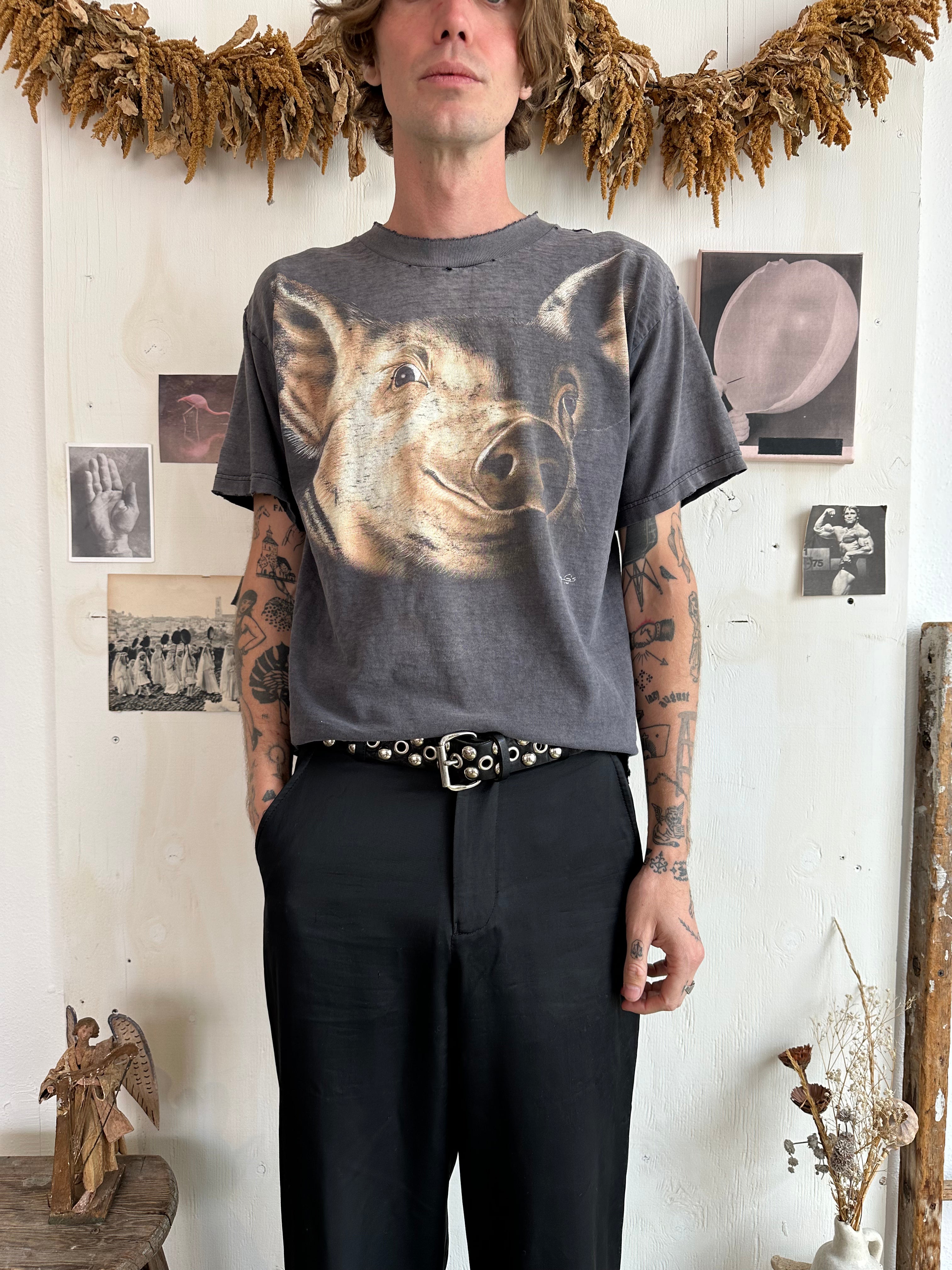 1990s Sunfaded Pig Tee (M/L)