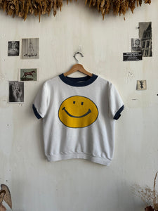 1960s Smiley Face Short Sleeve Sweatshirt (Boxy S)