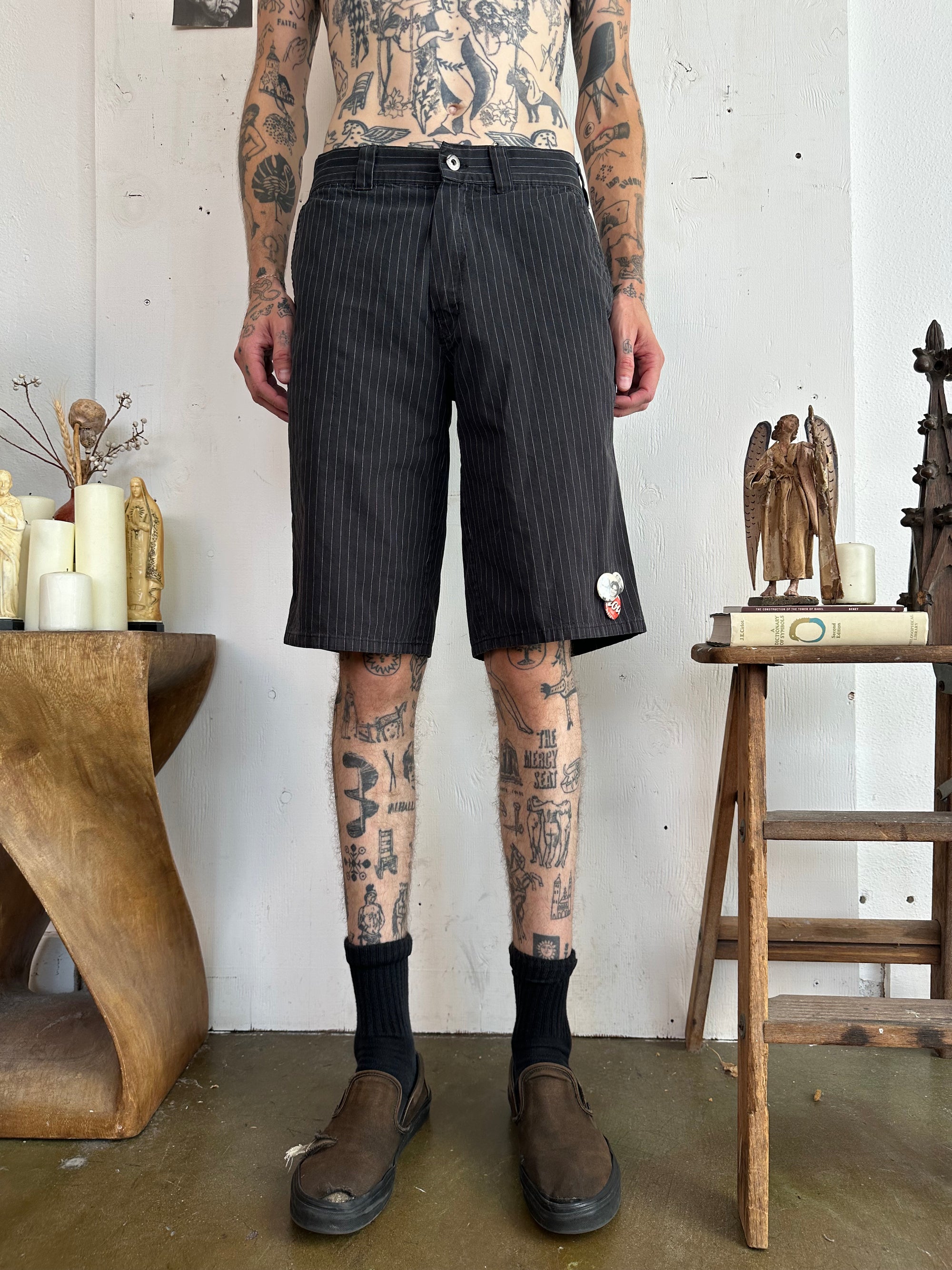 2000s Pinstripe Dickies Shorts W/ Pins