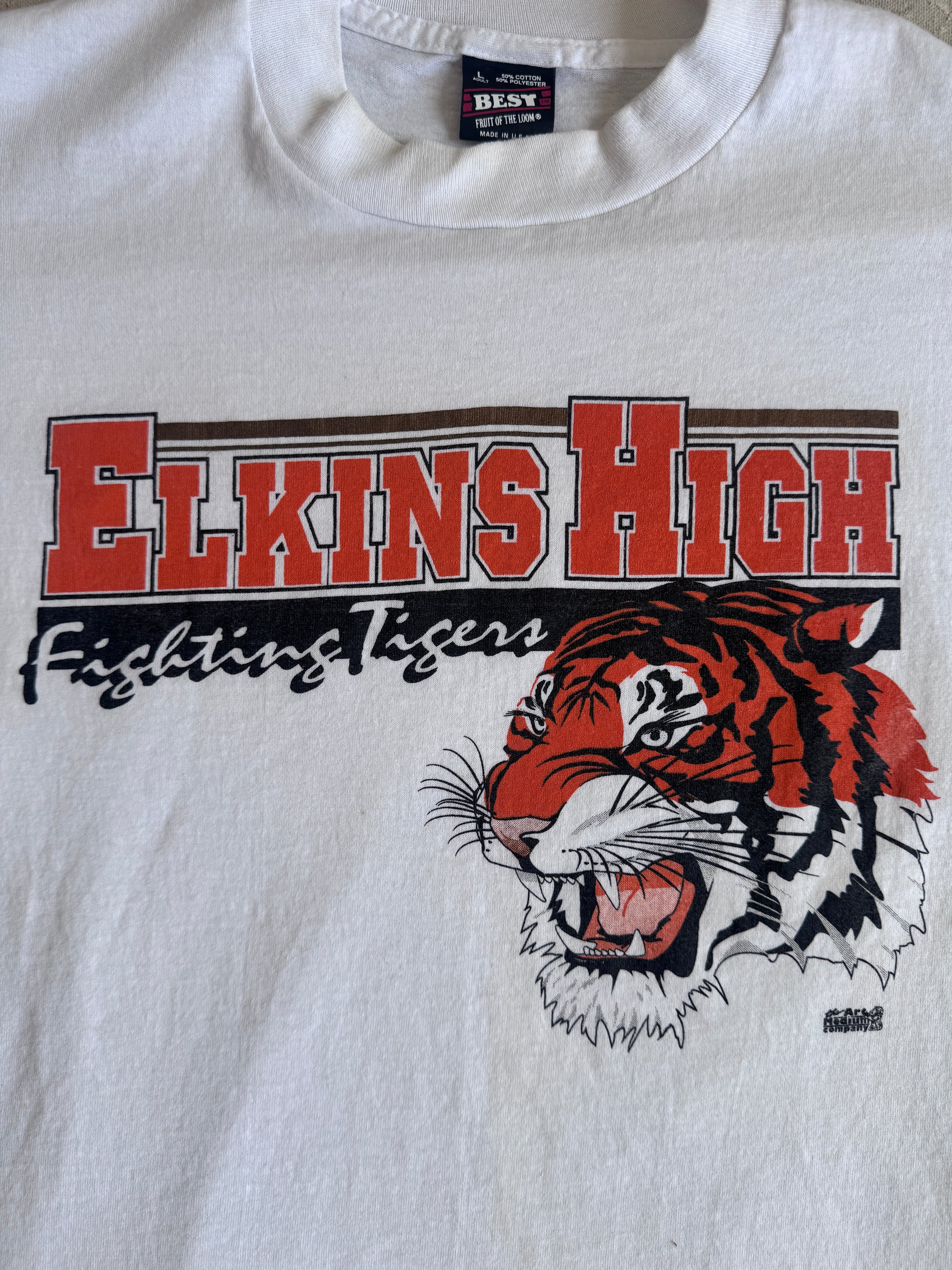 1990s Elkins High Tigers T-Shirt (L)