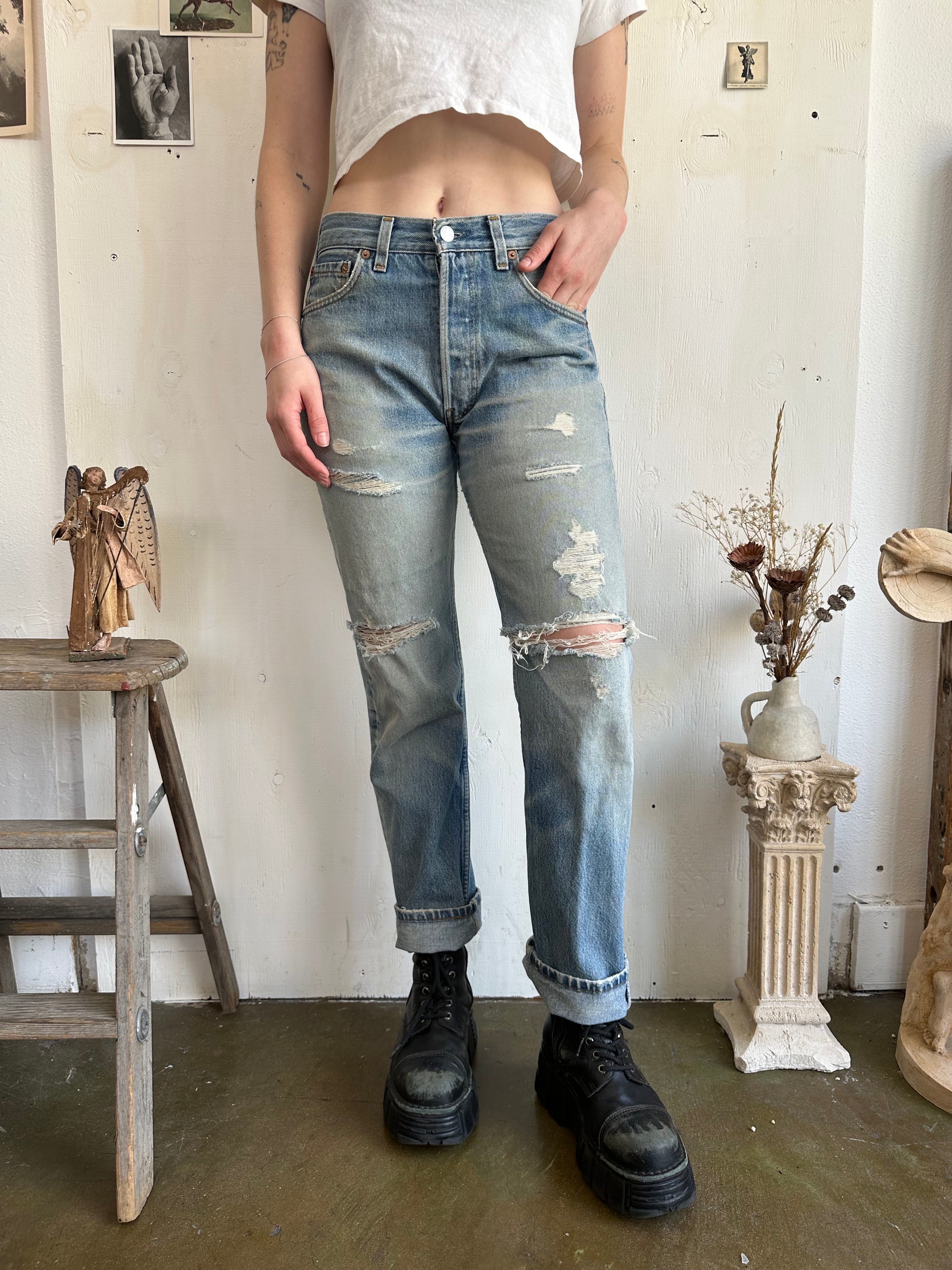 1980s Thrashed and Repaired Levis 501s (29/29)