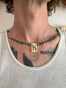 1940s 9 of Spades Playing Card Necklace (15")