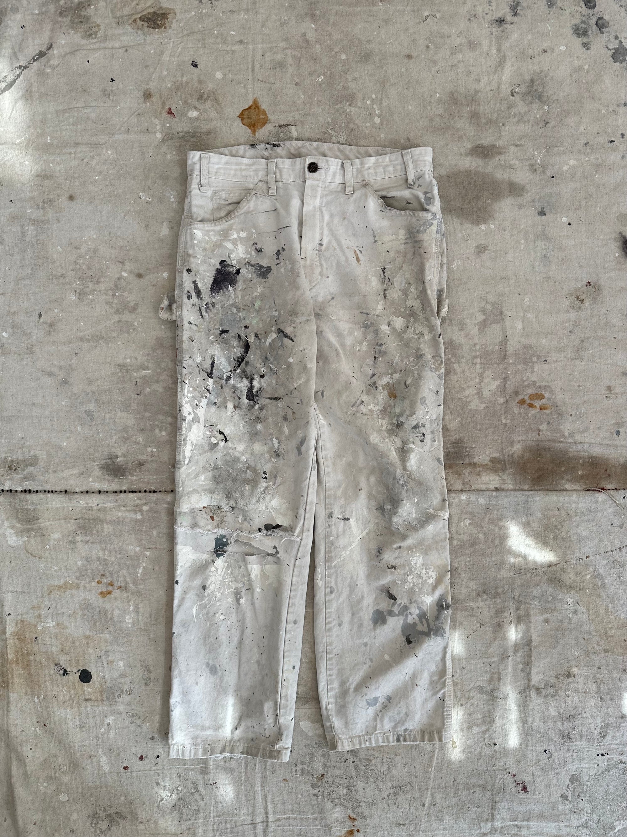 1990s Perfect Paint Splattered White Dickies
